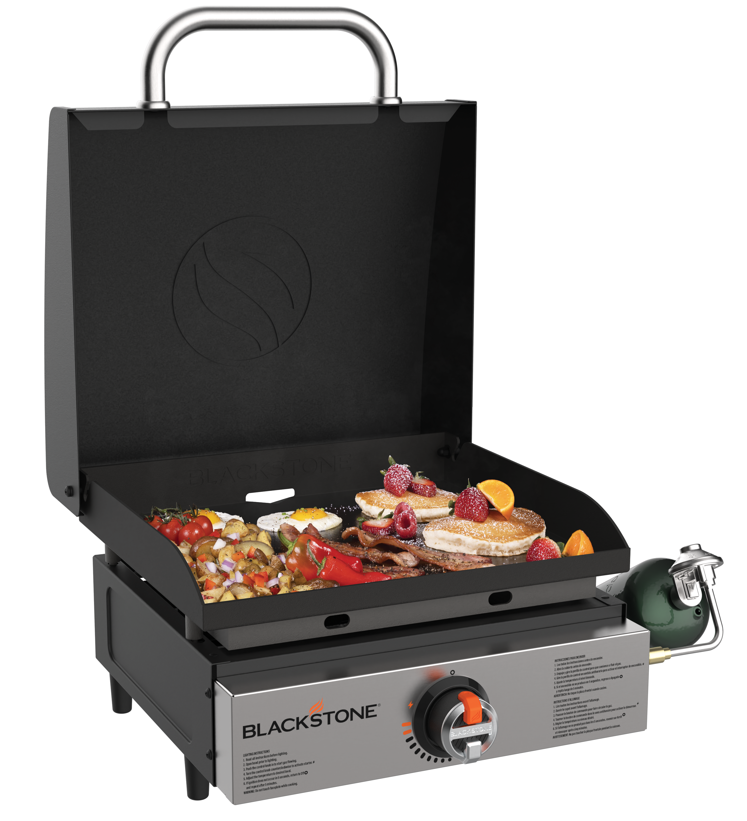 Blackstone 2487 - Original 17" Blackout Omnivore Tabletop Stainless with Hood