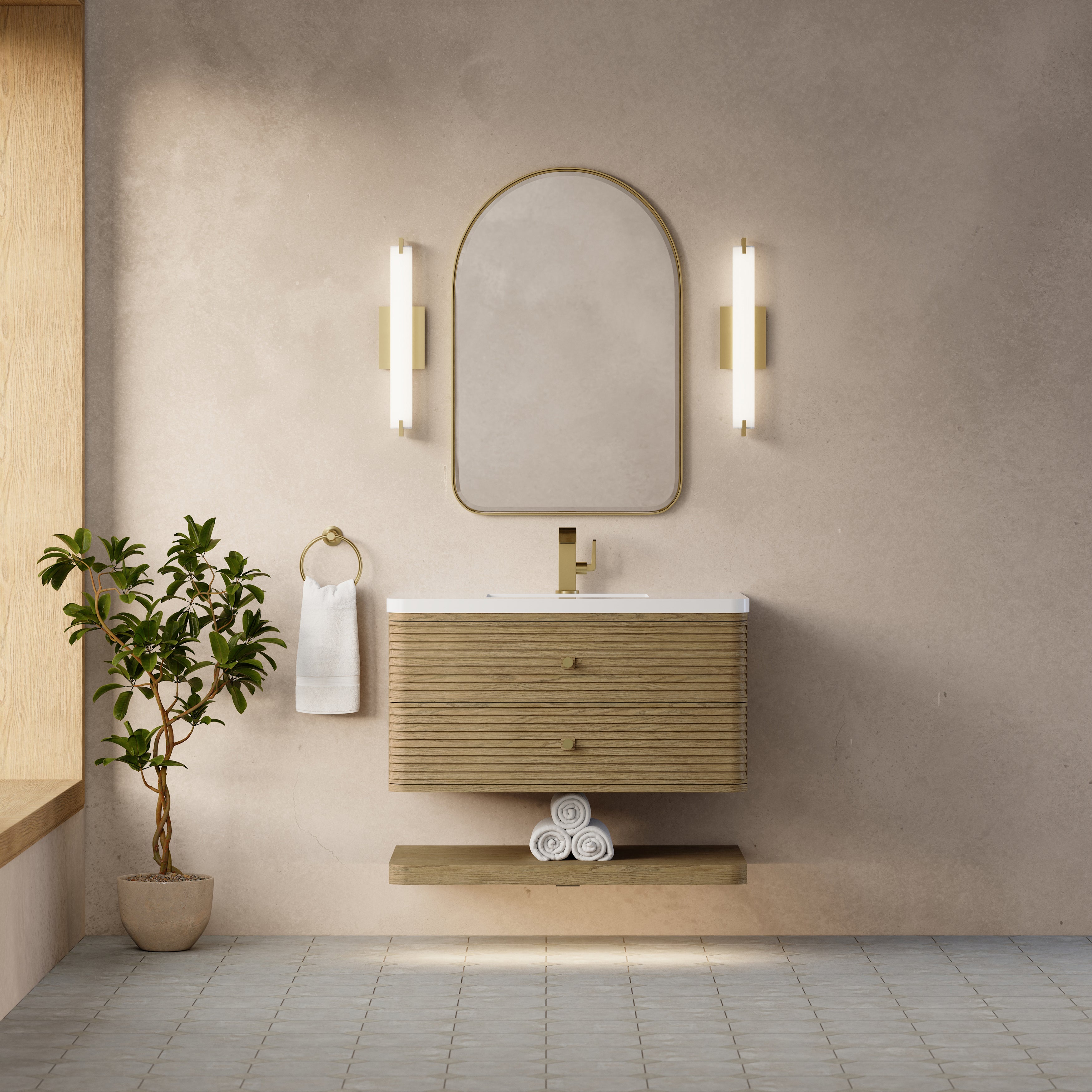 James Martin Allamari 36" Single Vanity in Dune Mist with 3cm Countertop