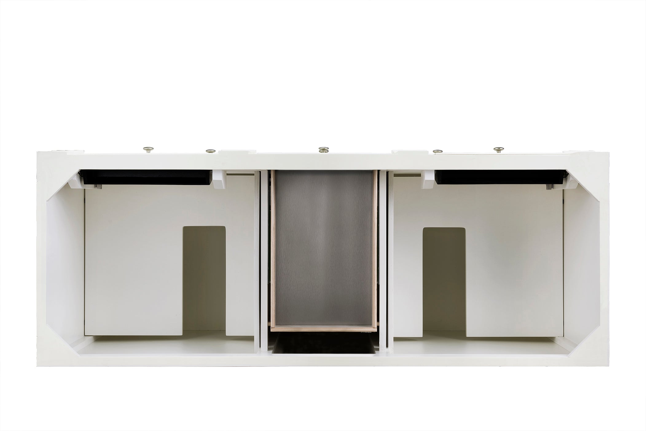James Martin Bristol 60" Double Vanity in Bright White with 3cm Countertop and FreePower Wireless Charger