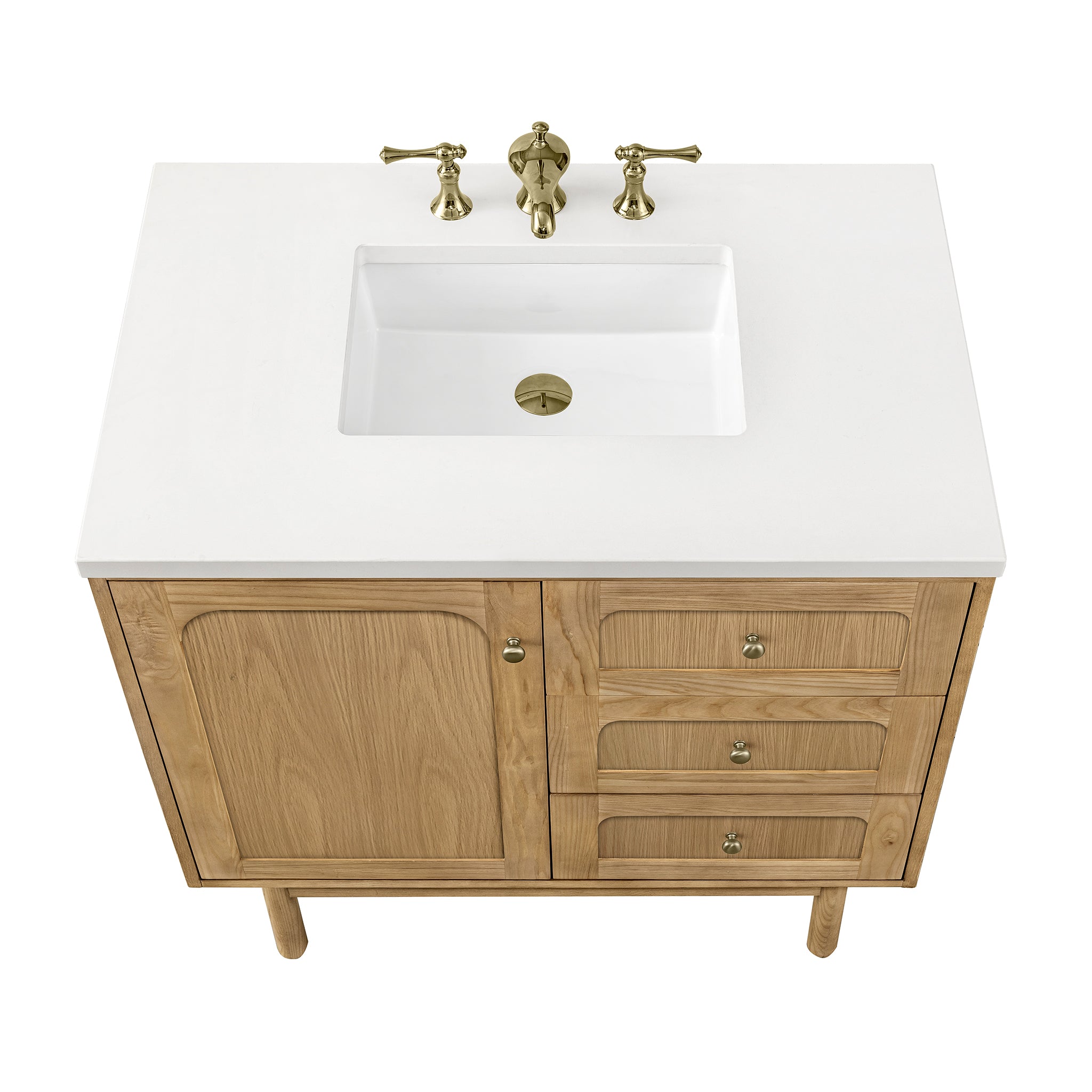 James Martin Laurent 36" Single Vanity in Light Natural Oak with 3cm Countertop
