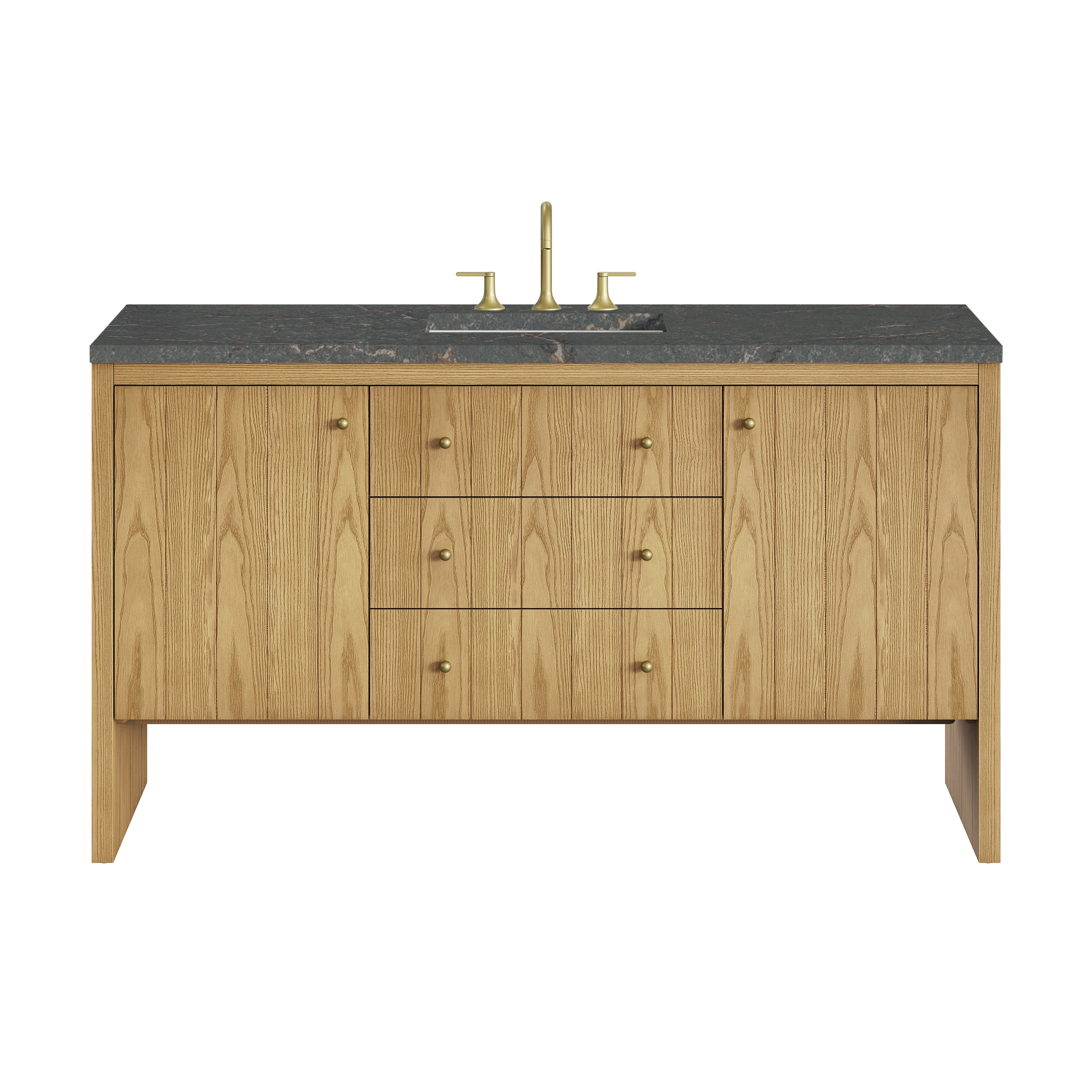 James Martin Hudson 60" Single Vanity in Light Natural Oak with 3cm Countertop