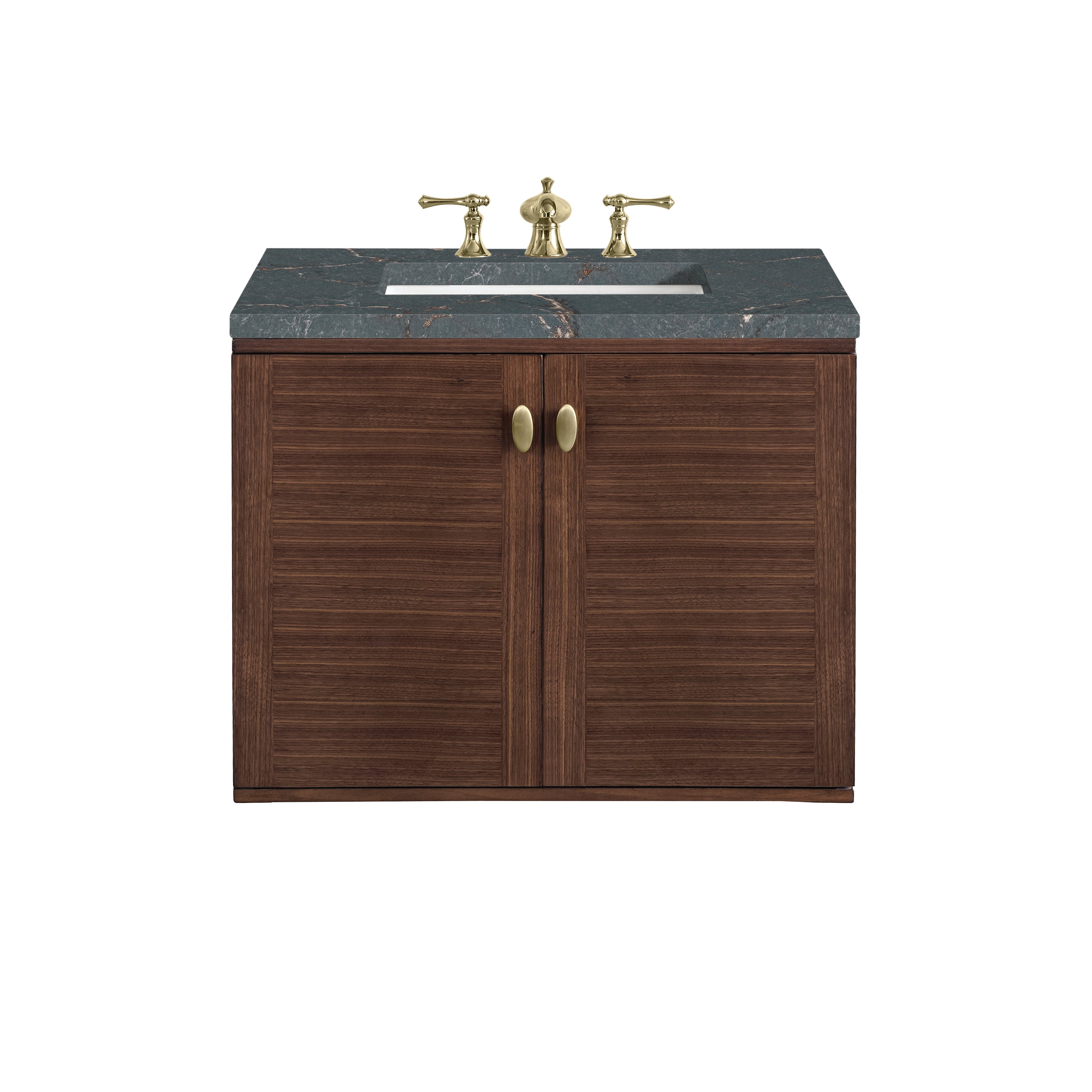 James Martin Amberly 30" Single Vanity in Mid-Century Walnut with 3cm Countertop