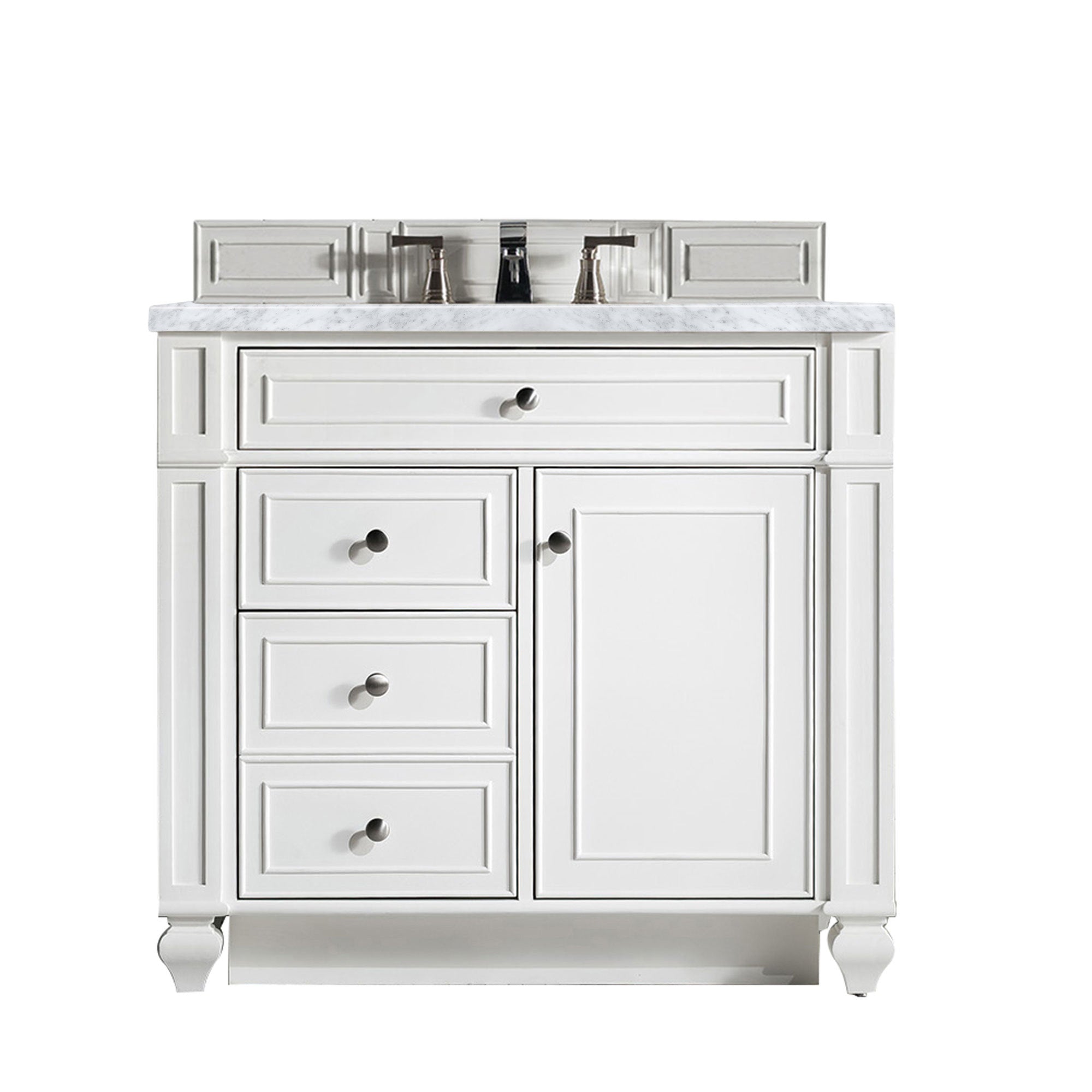 James Martin Bristol 36" Single Vanity in Bright White with 3cm Countertop