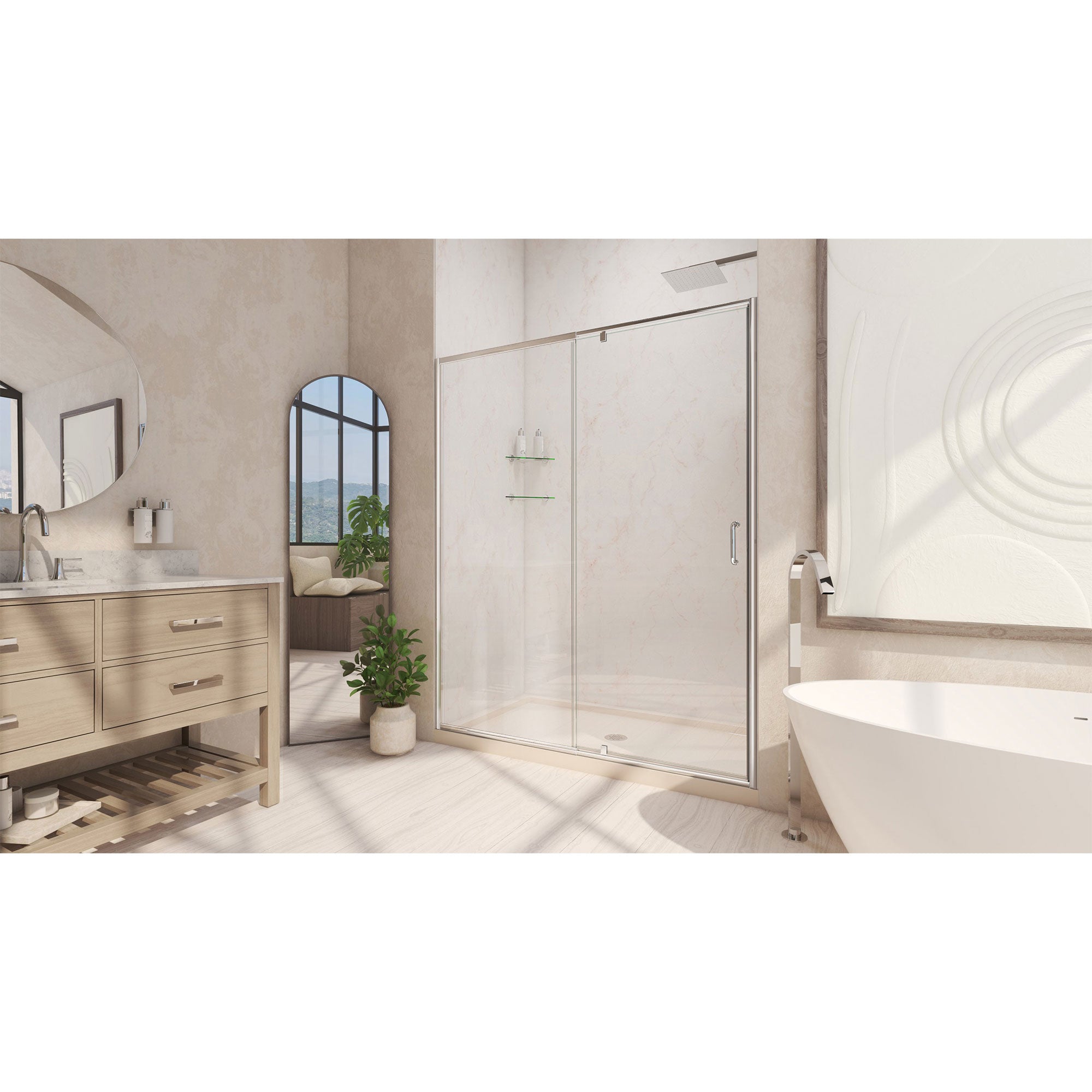 DreamLine Flex 36" D x 36" W Shower Door and Base