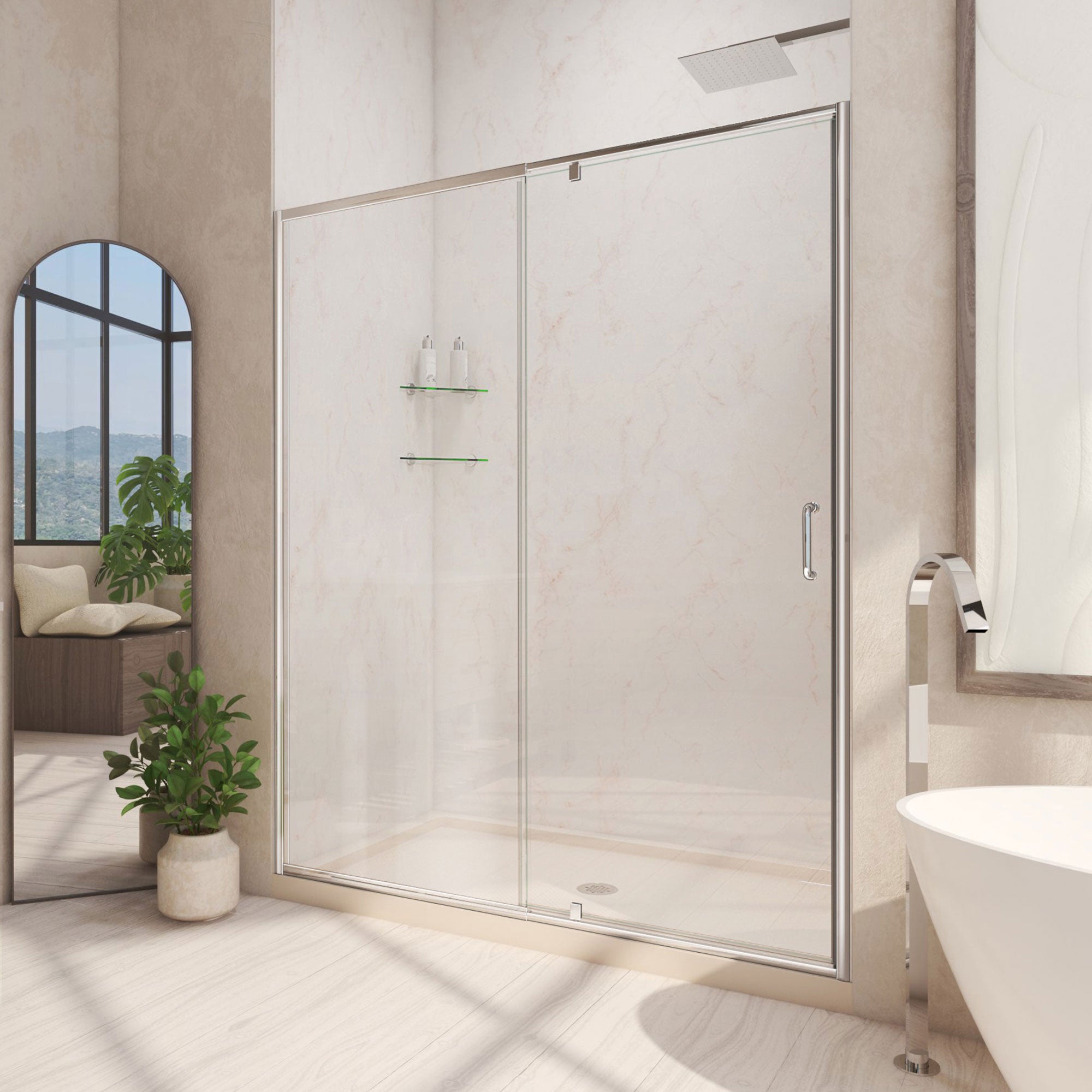 DreamLine Flex 36" D x 36" W Shower Door and Base