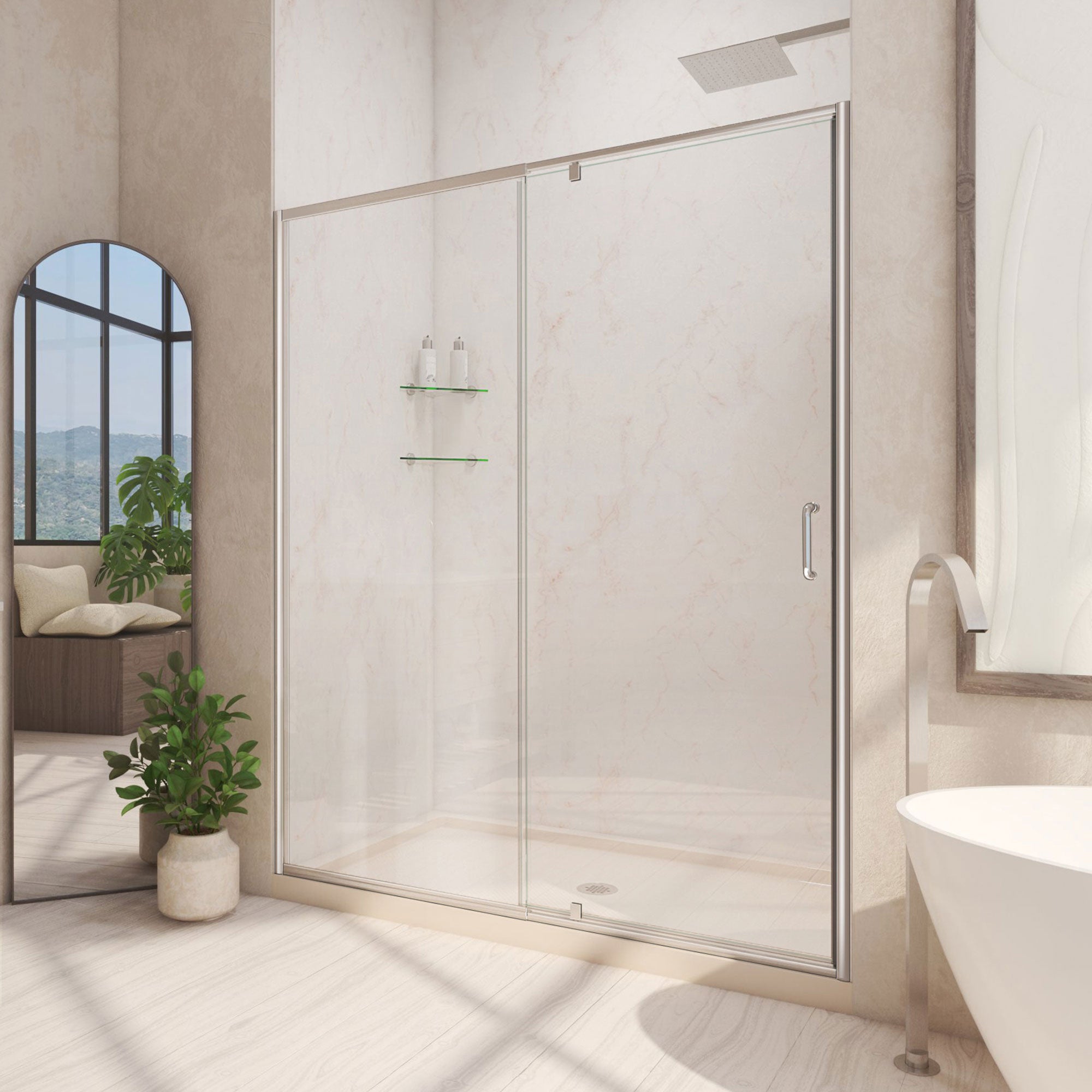 DreamLine Flex 32" D x 32" W Shower Door and Base