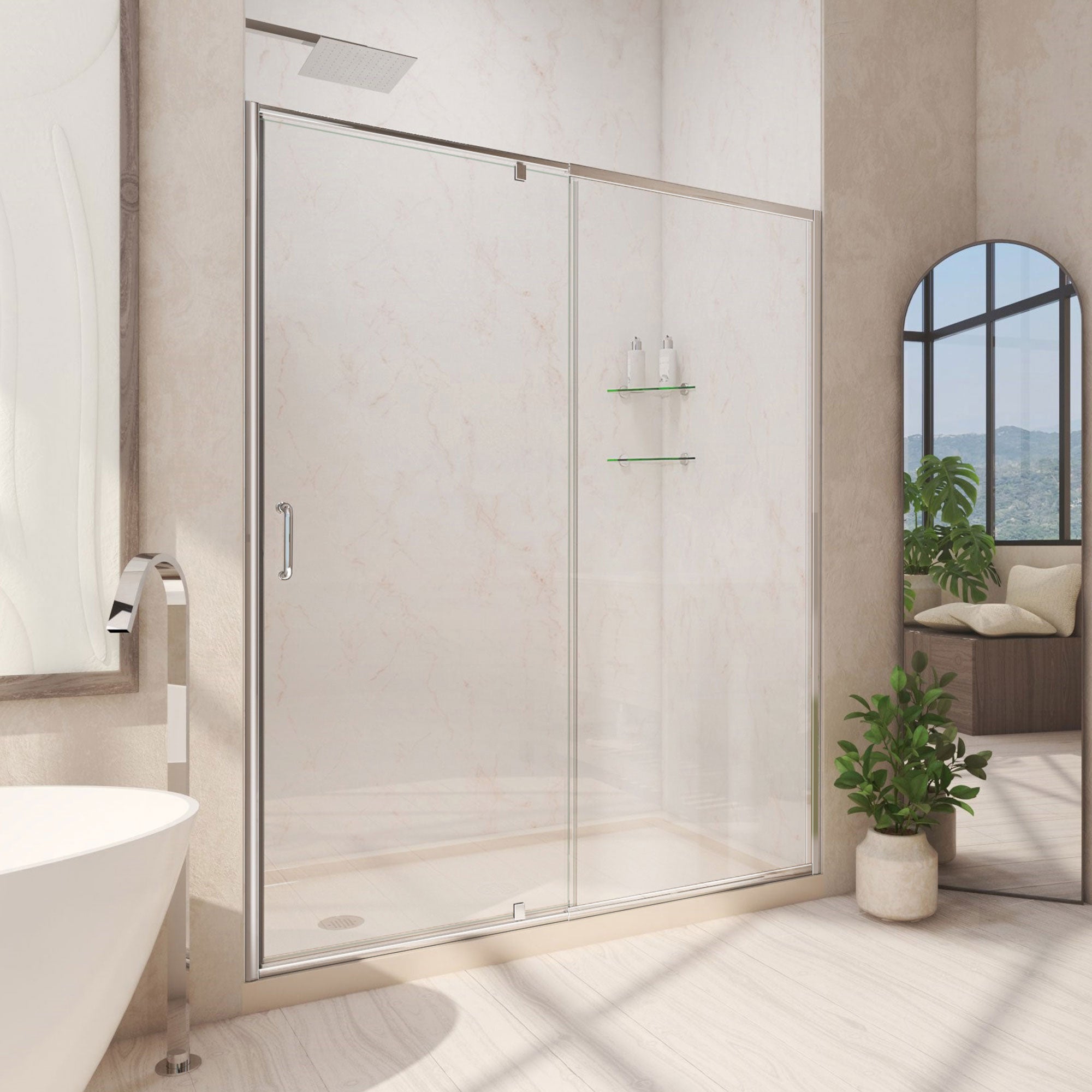 DreamLine Flex 34" D x 60" W Shower Door and Base