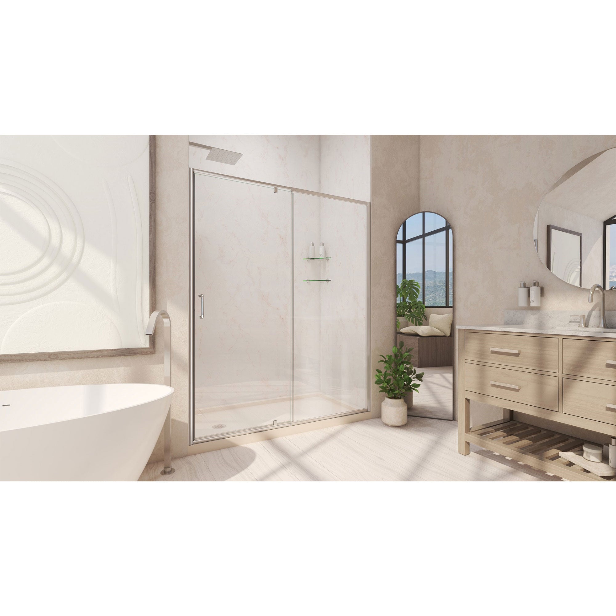DreamLine Flex 34" D x 60" W Shower Door and Base
