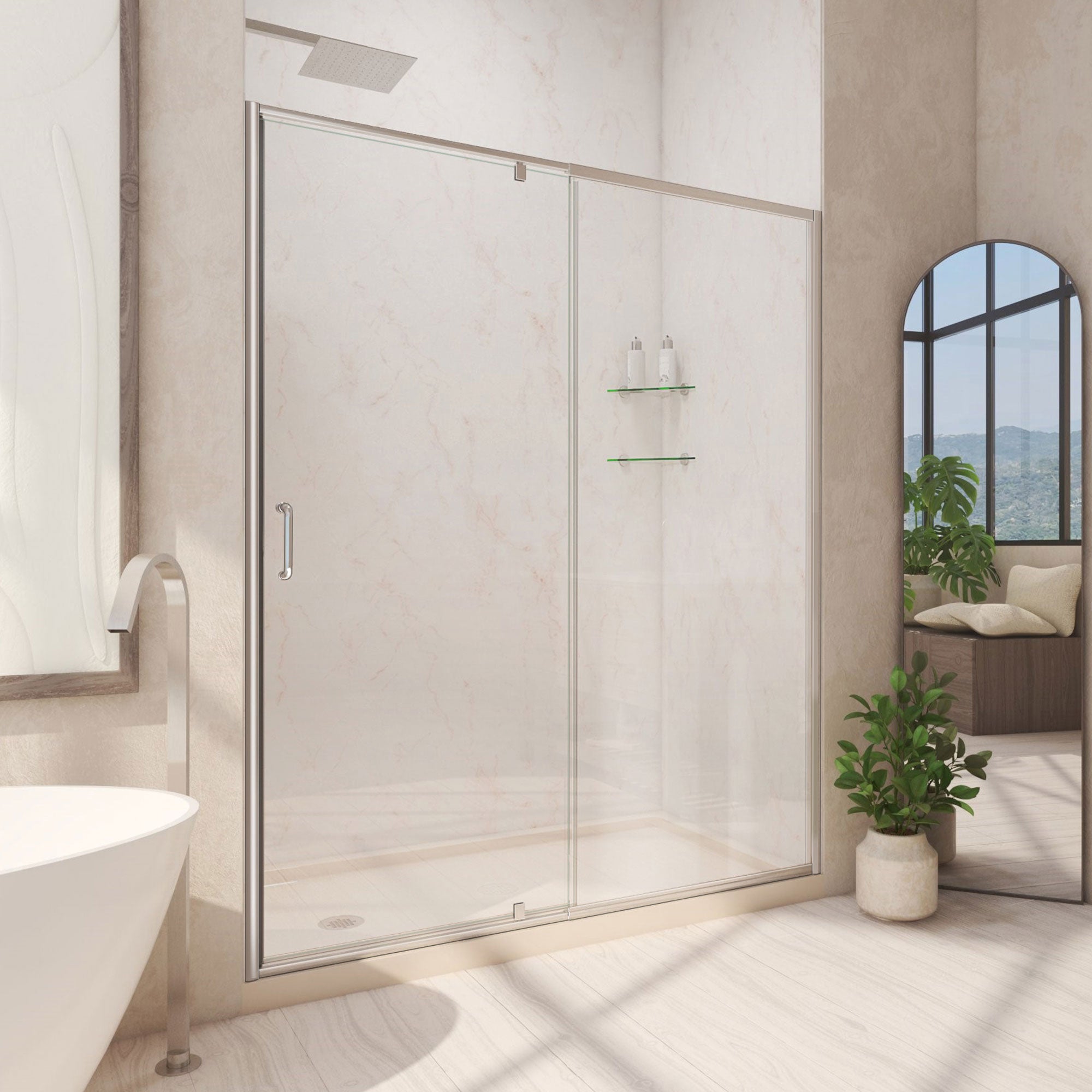 DreamLine Flex 34" D x 60" W Shower Door and Base