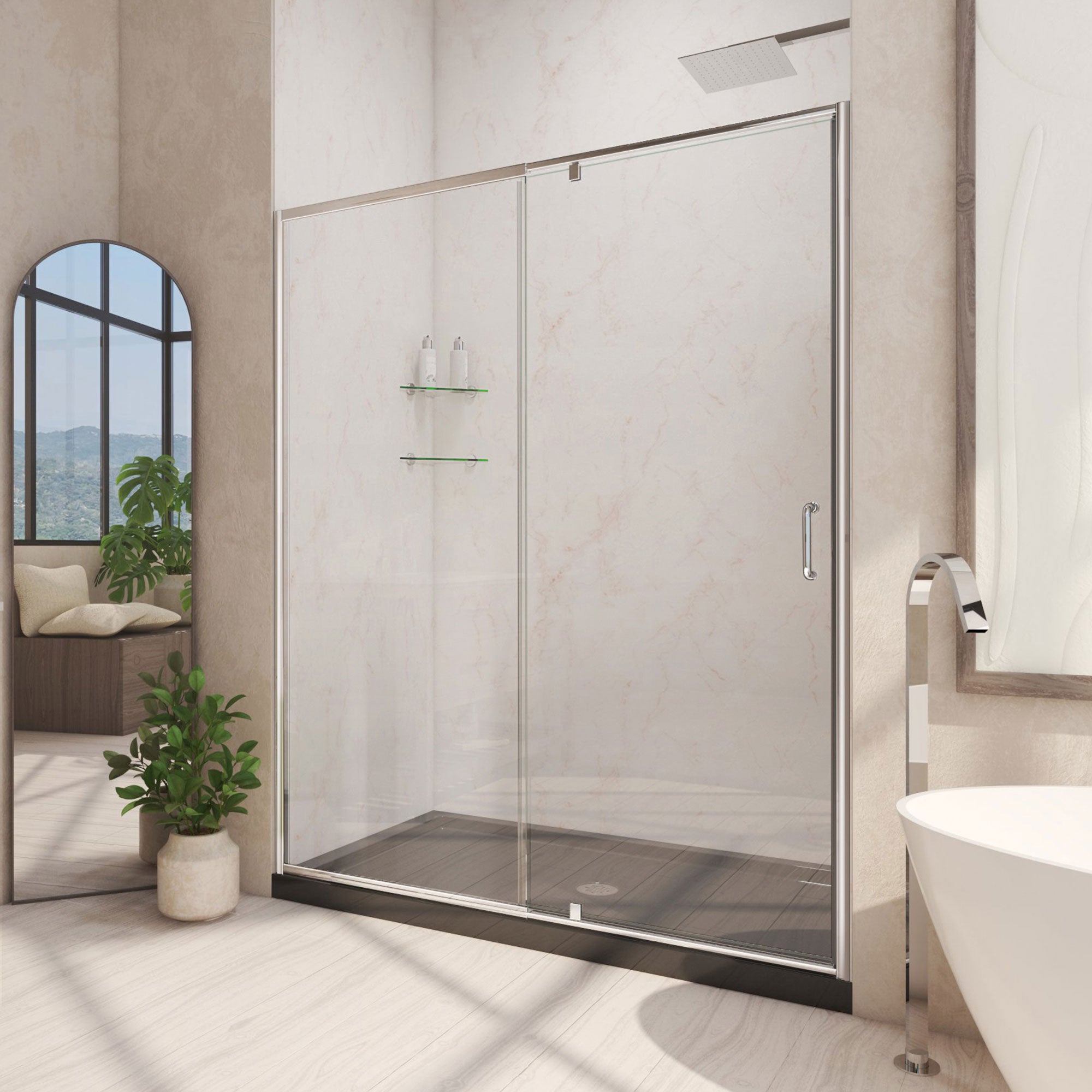 DreamLine Flex 32" D x 32" W Shower Door and Base