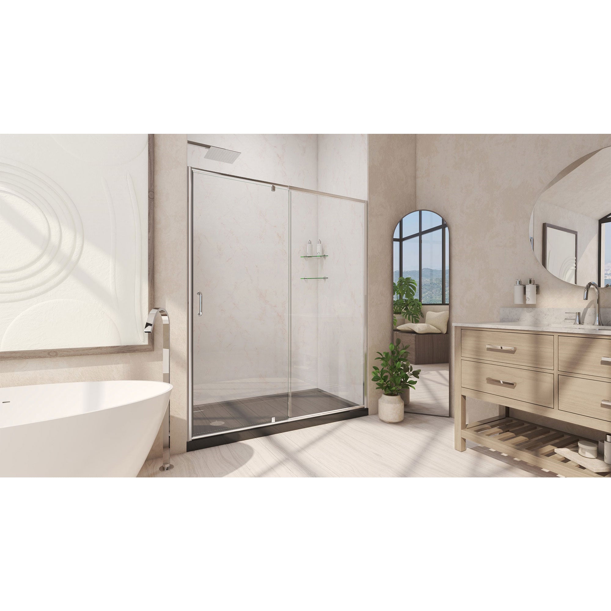 DreamLine Flex 34" D x 60" W Shower Door and Base