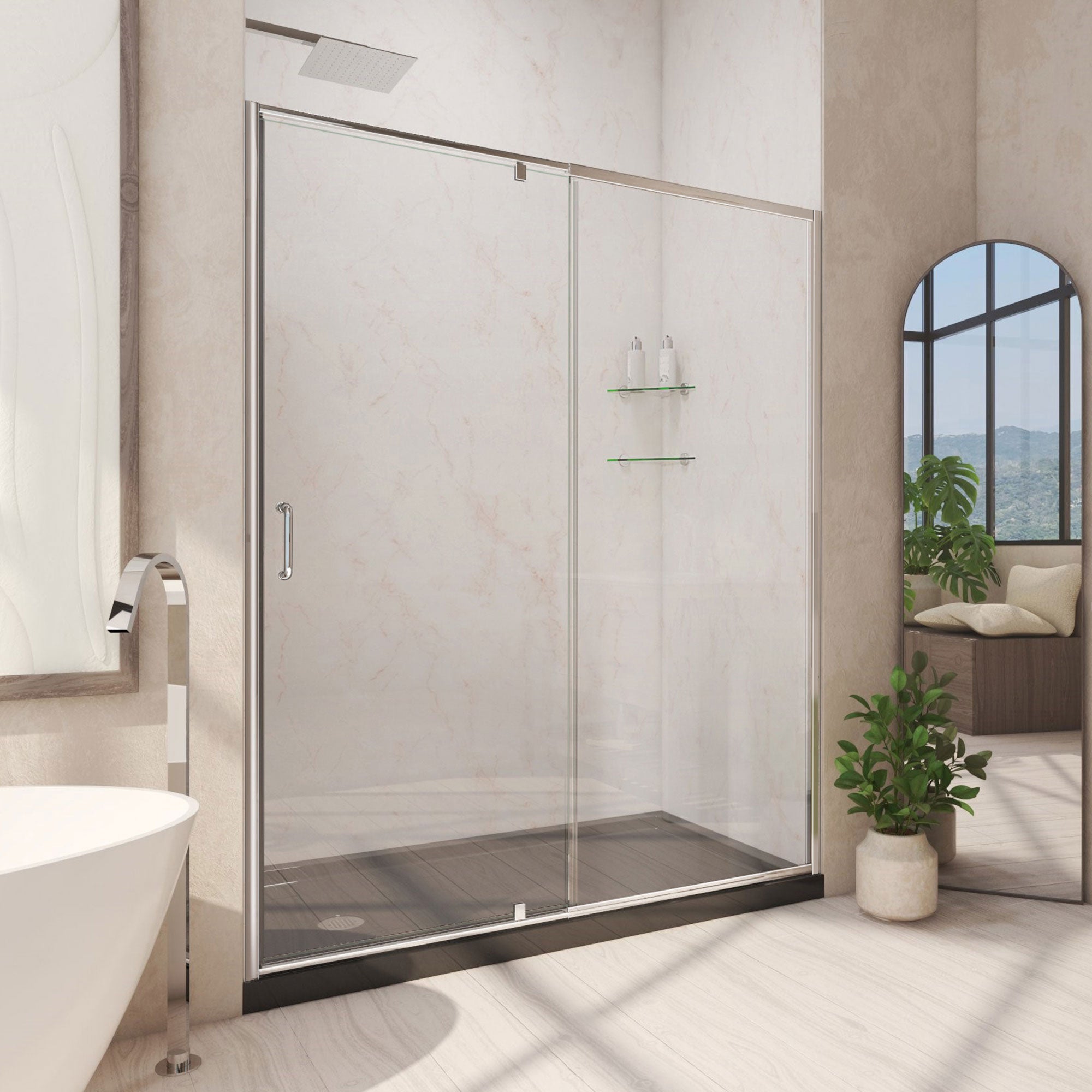 DreamLine Flex 34" D x 60" W Shower Door and Base