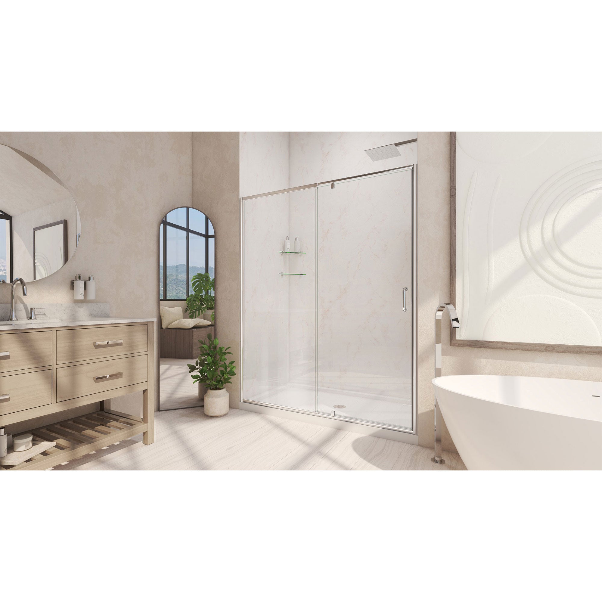DreamLine Flex 34" D x 42" W Shower Door and Base