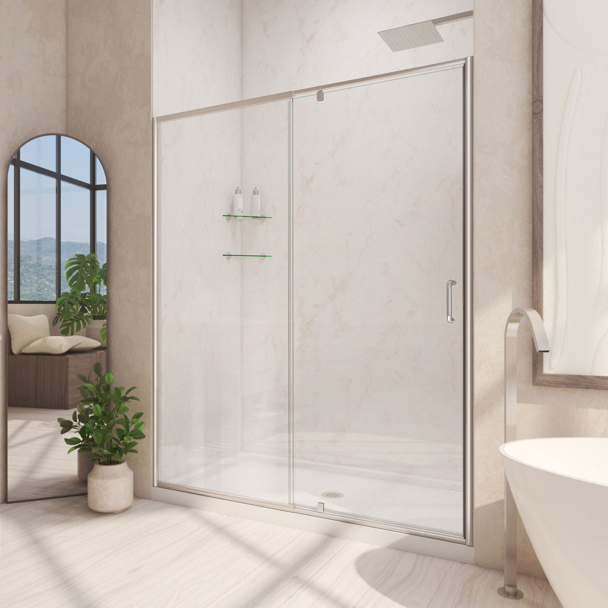 DreamLine Flex 34" D x 60" W Shower Door and Base