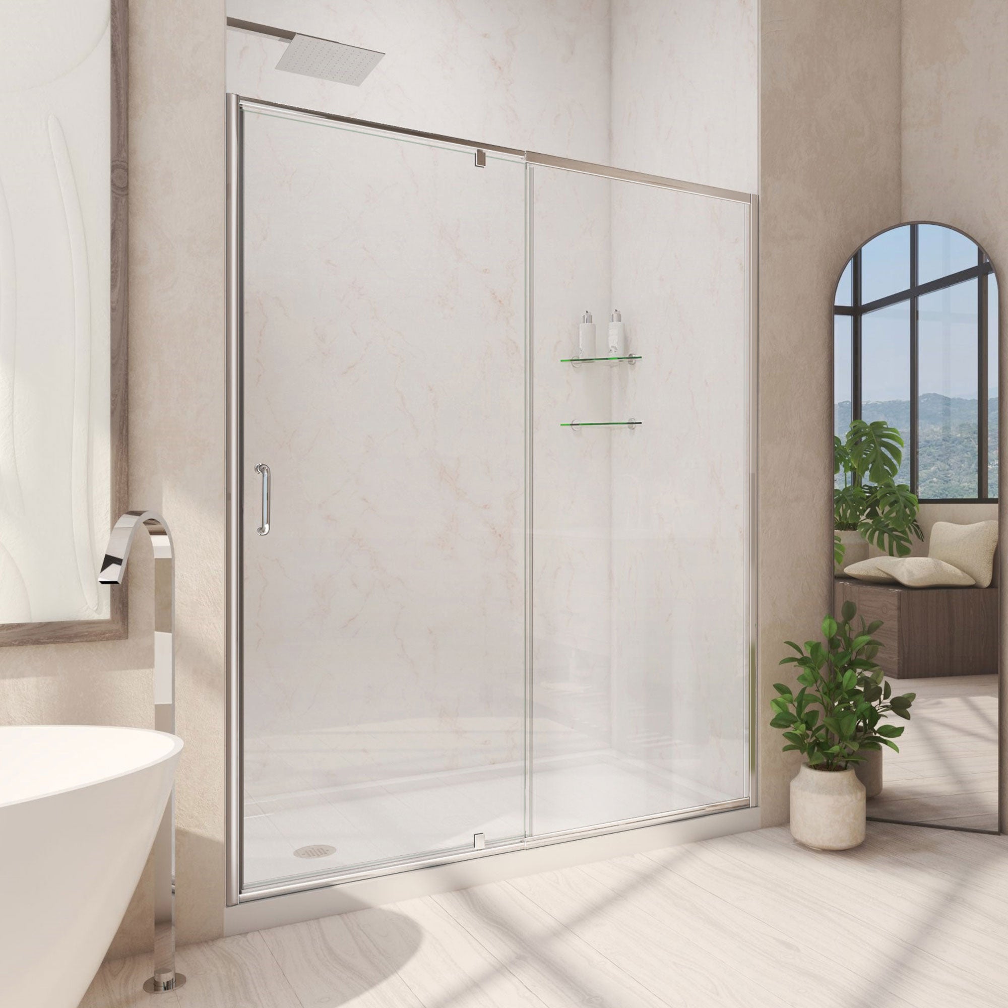 DreamLine Flex 34" D x 60" W Shower Door and Base