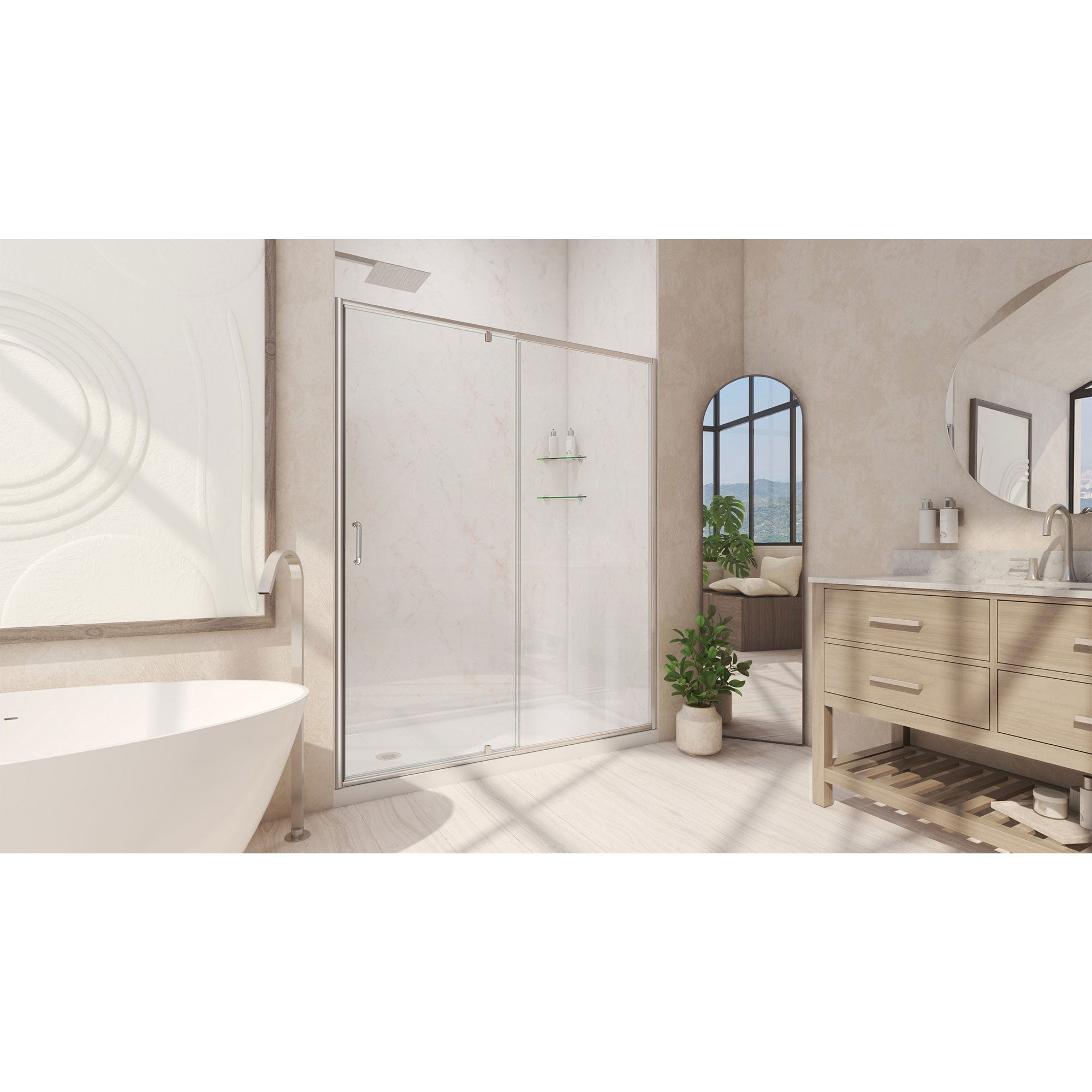 DreamLine Flex 34" D x 60" W Shower Door and Base