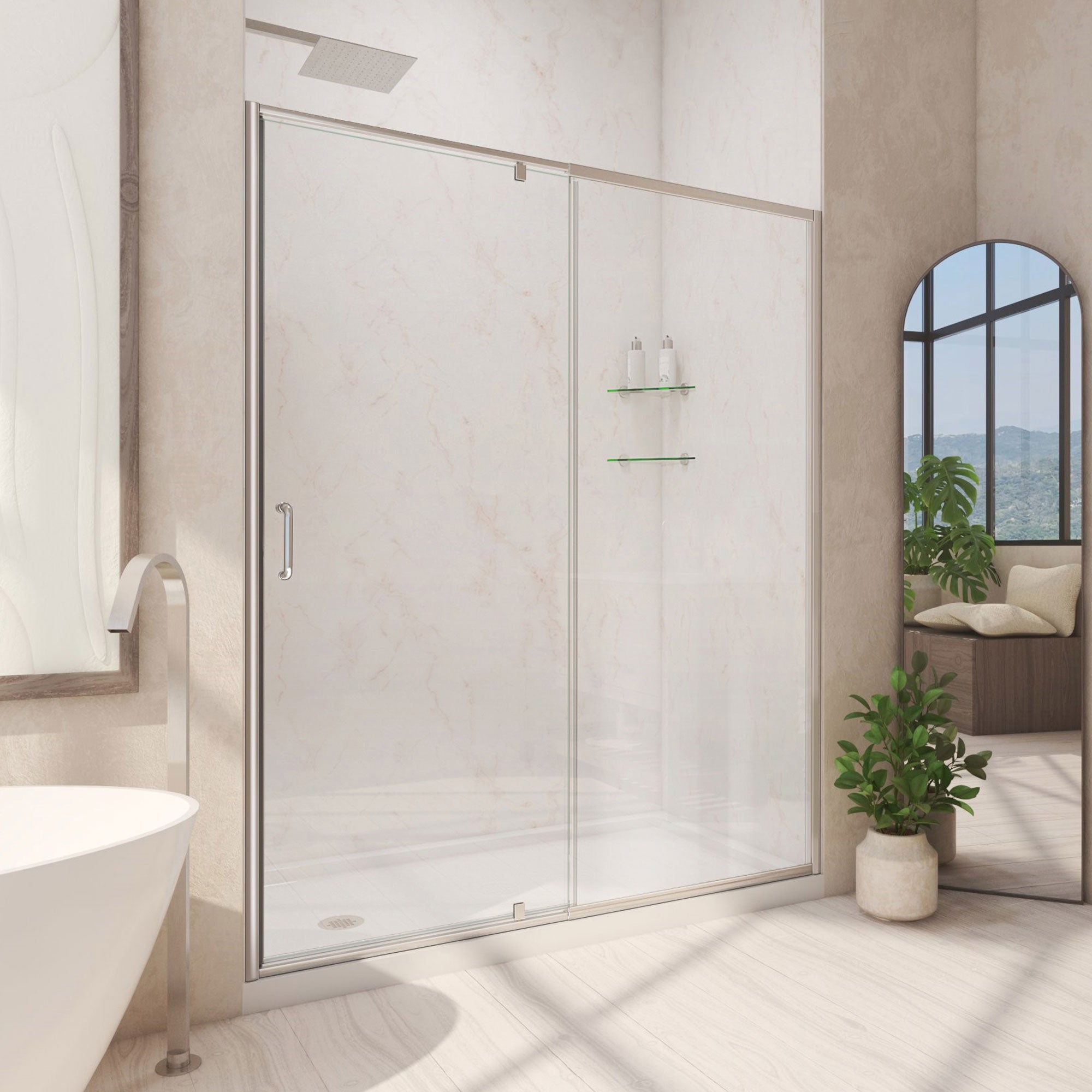 DreamLine Flex 34" D x 60" W Shower Door and Base