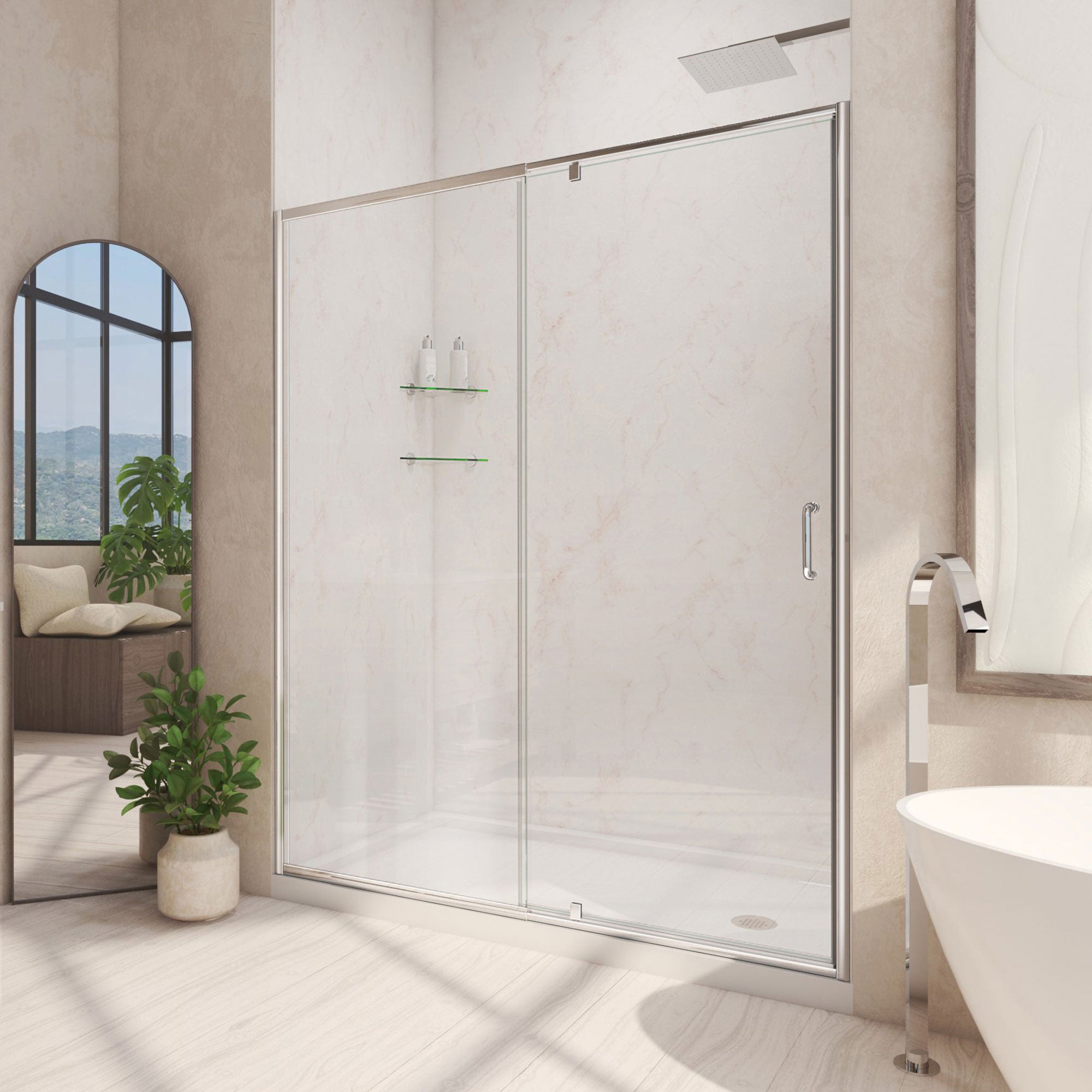 DreamLine Flex 34" D x 60" W Shower Door and Base