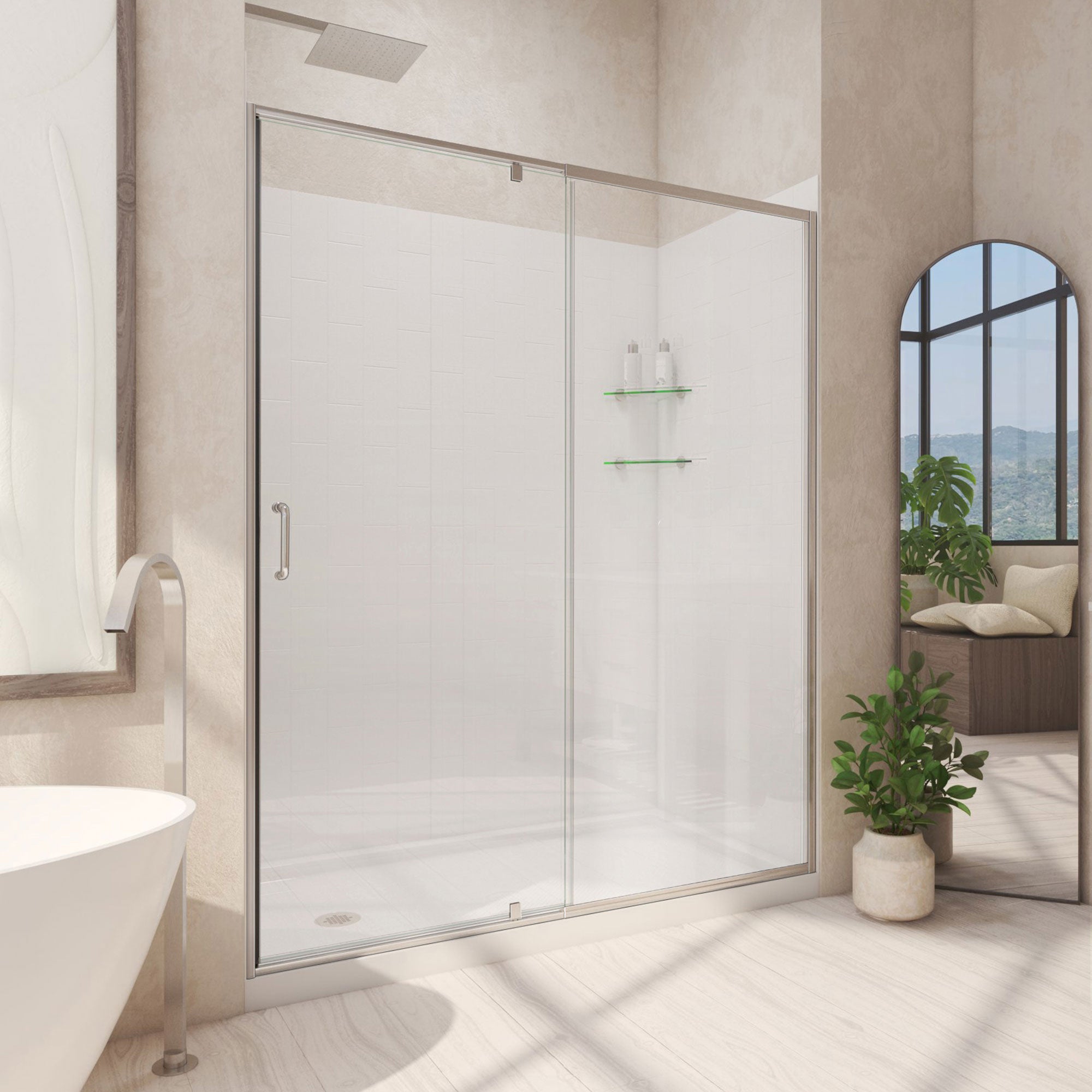 Dreamline Flex 32" D x 60" W Shower Door and Base