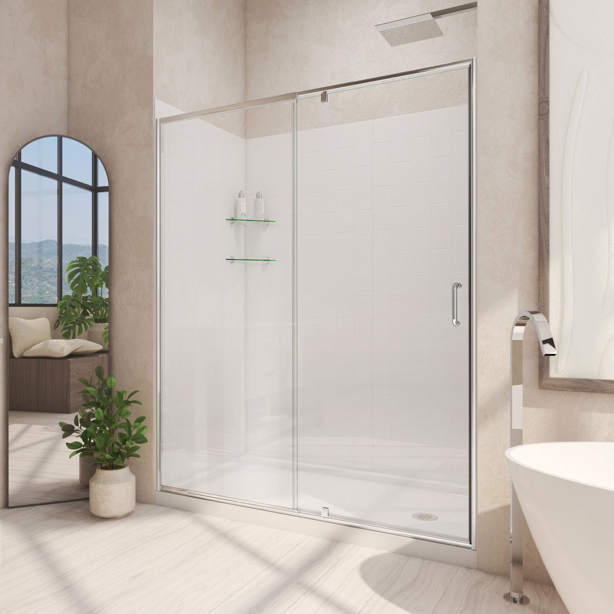 Dreamline Flex 32" D x 60" W Shower Door and Base