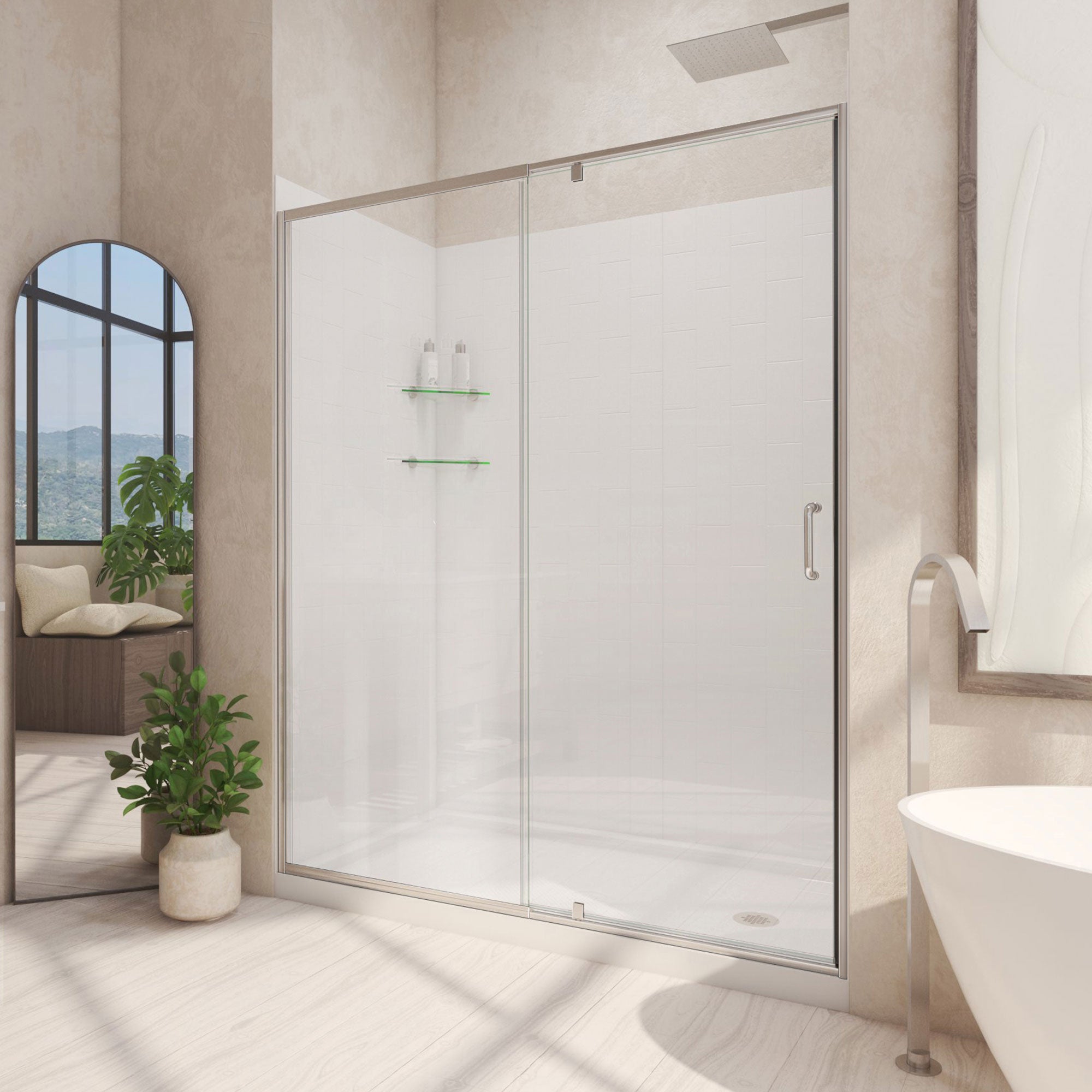 DreamLine Flex 34" D x 60" W Shower Door and Base