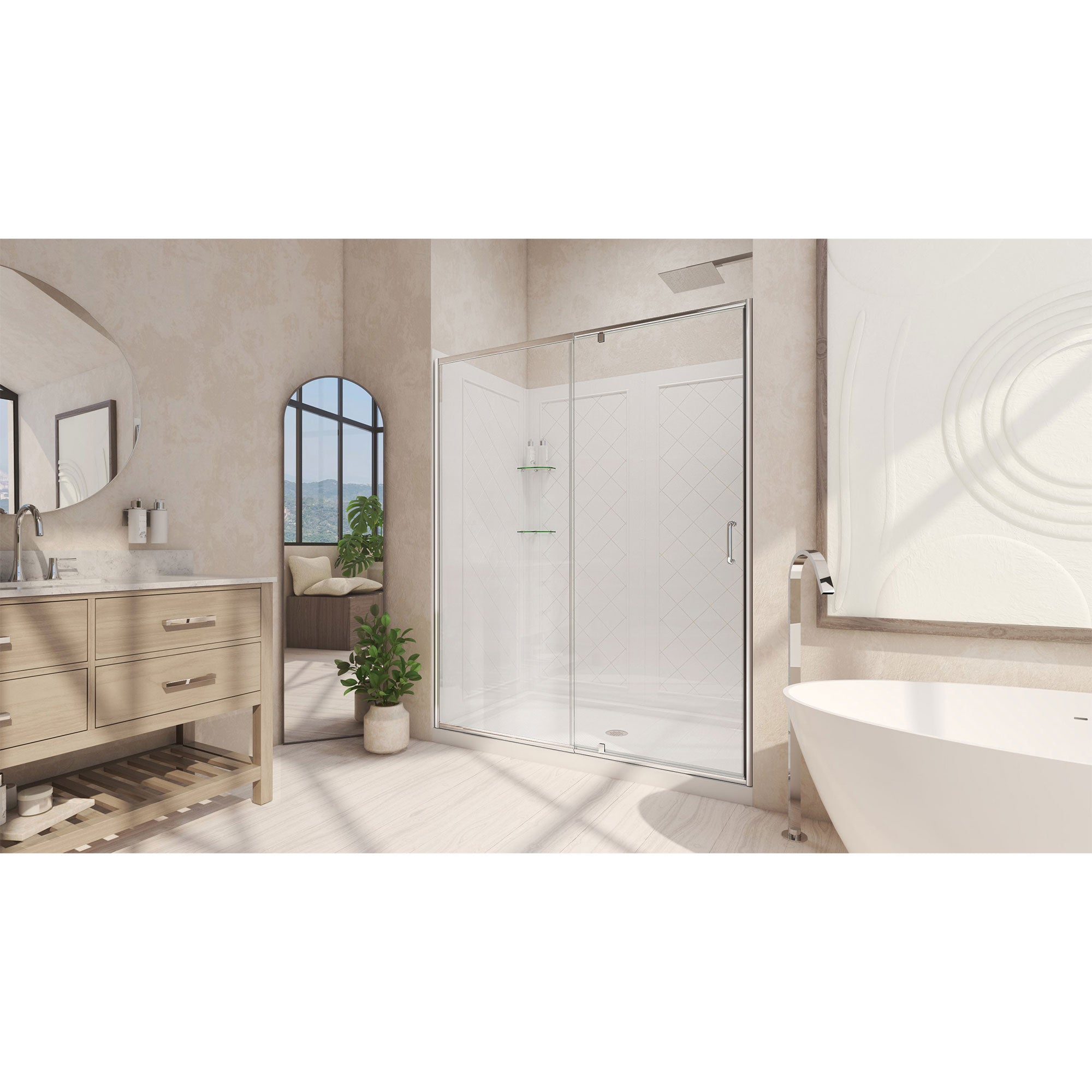 DreamLine Flex 36" D x 36" W Shower Door and Base