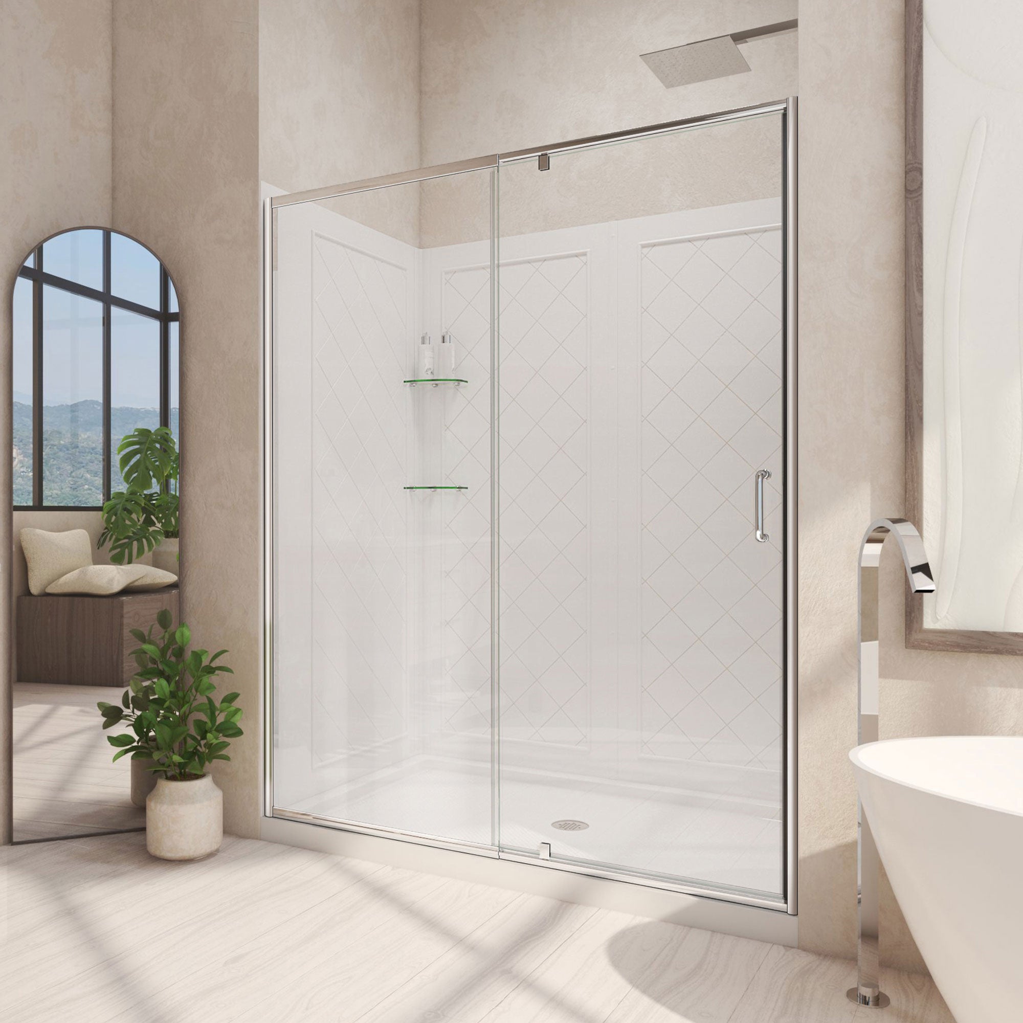 DreamLine Flex 36" D x 36" W Shower Door and Base