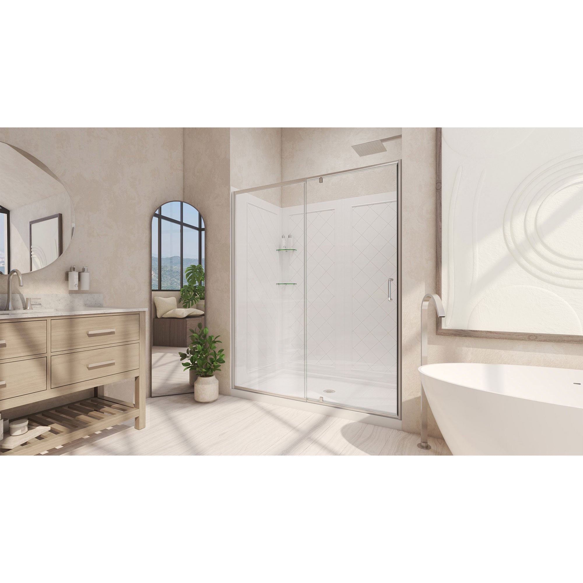 DreamLine Flex 36" D x 36" W Shower Door and Base