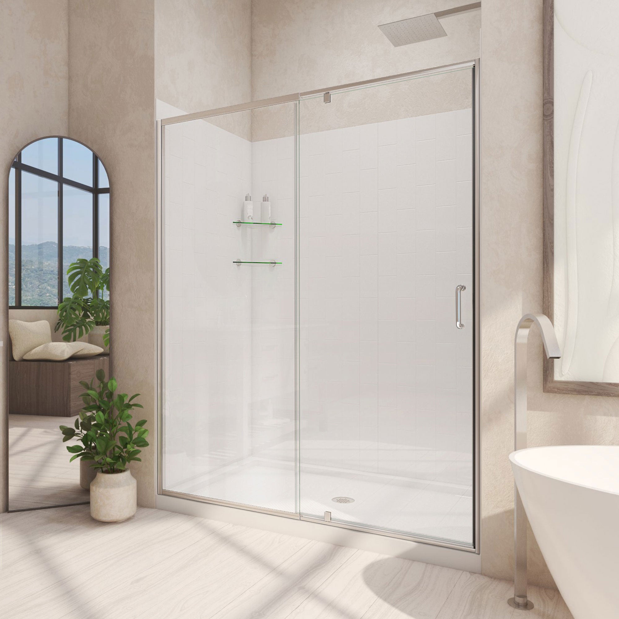 DreamLine Flex 36" D x 36" W Shower Door and Base