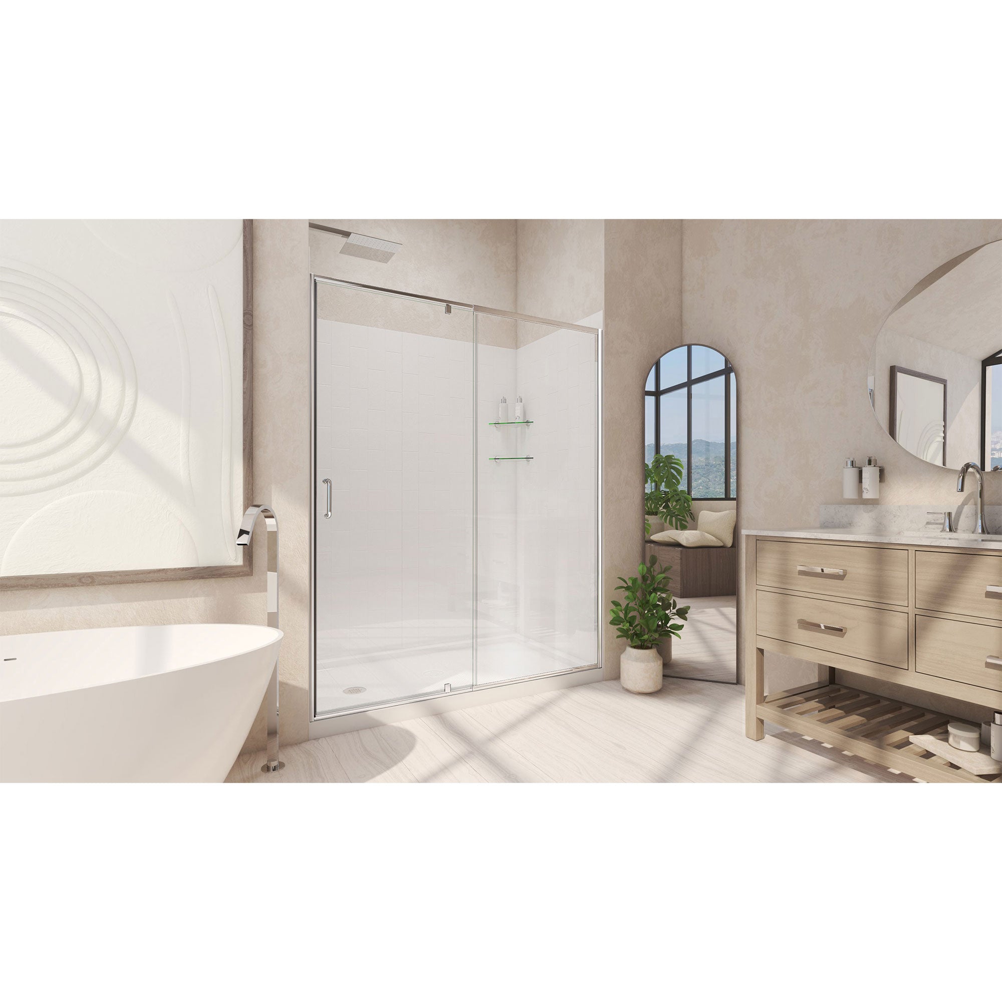 DreamLine Flex 36" D x 60" W Shower Door and Base