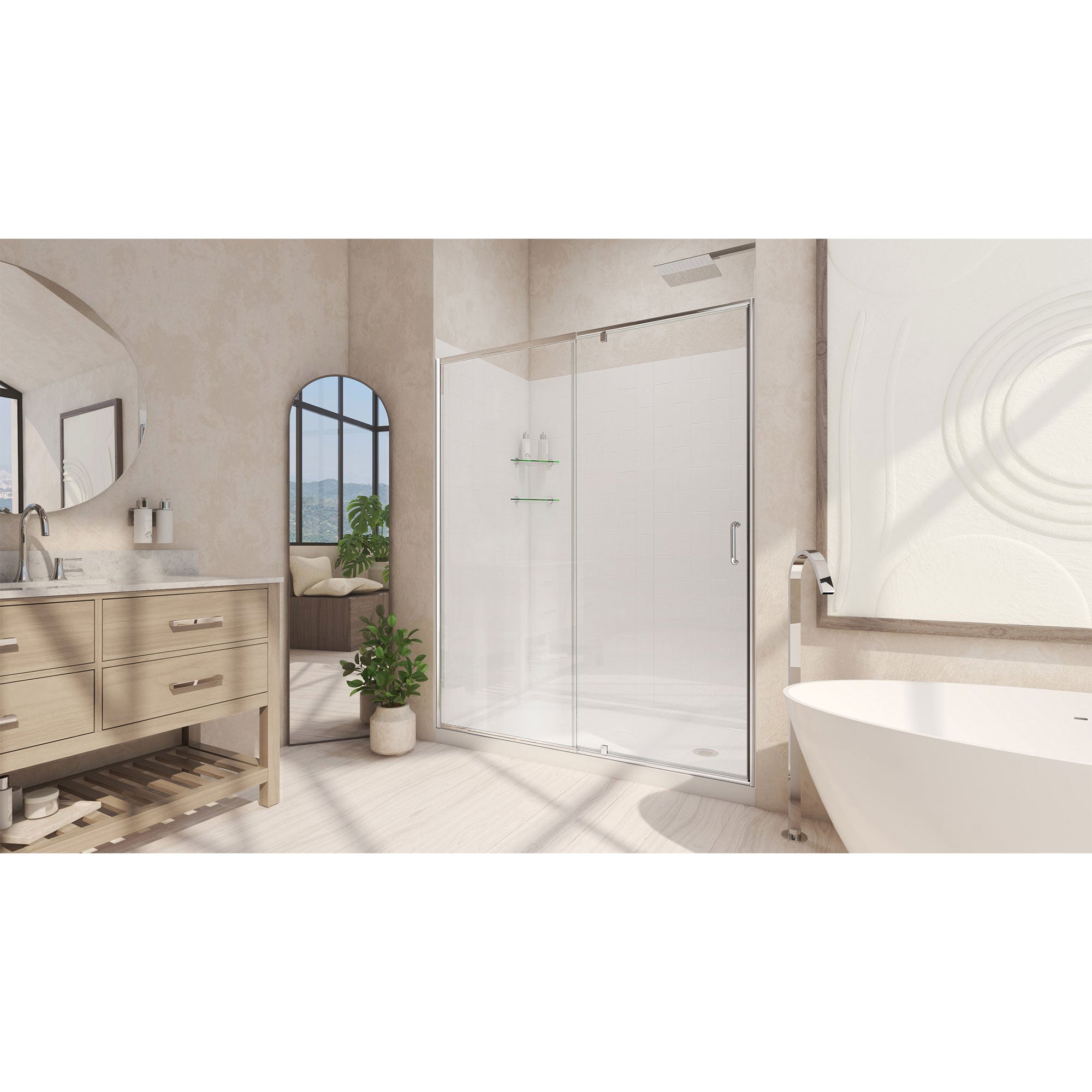 DreamLine Flex 36" D x 60" W Shower Door and Base
