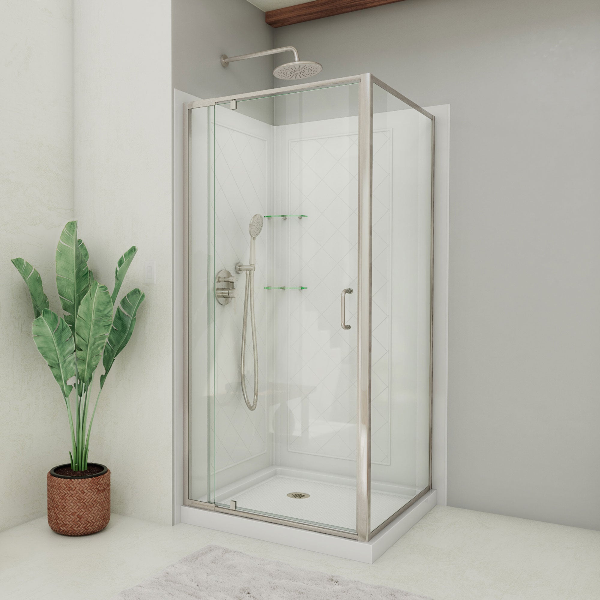DreamLine Flex 36" D x 36" W Shower Door and Base