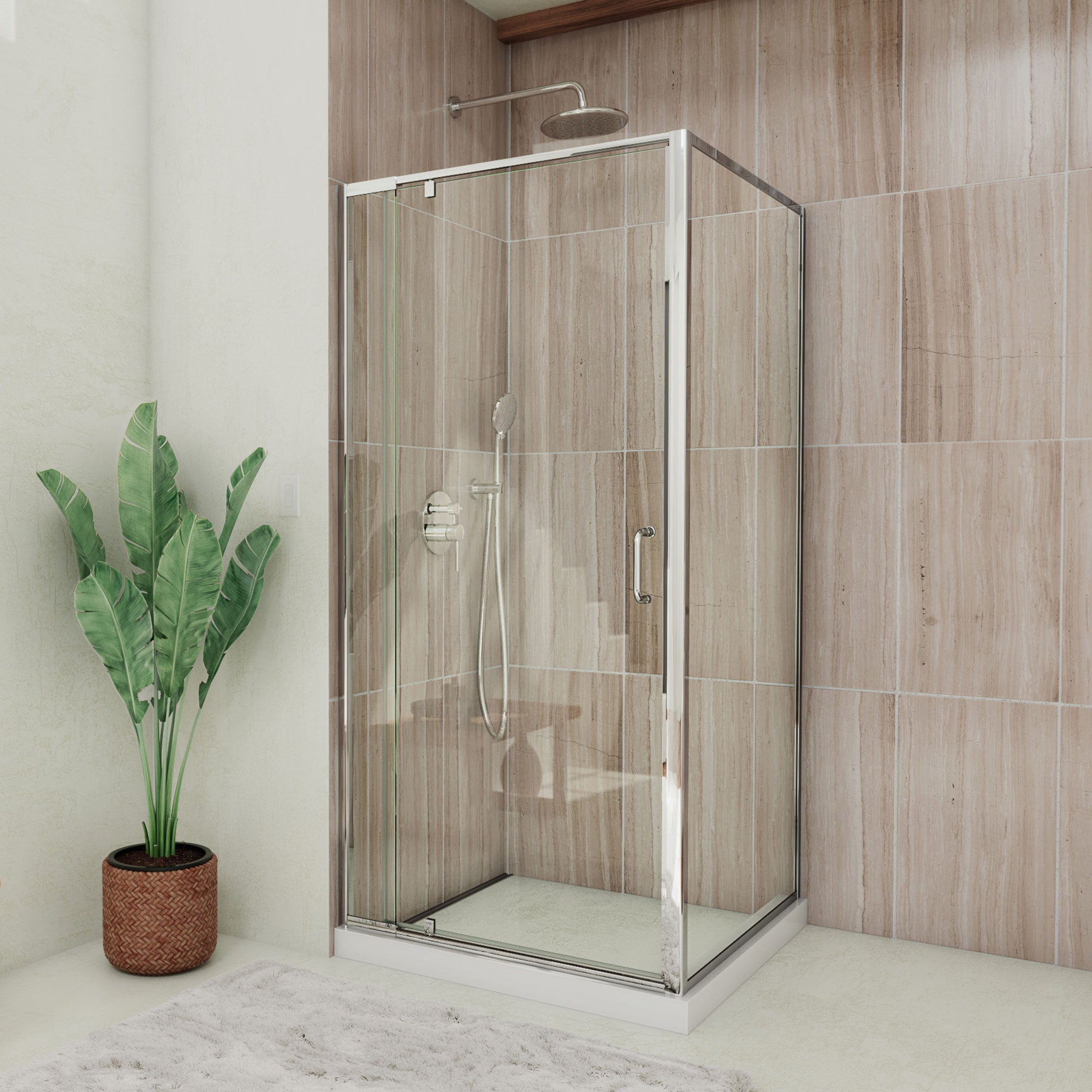 DreamLine Flex 32" D x 32" W Shower Door and Base
