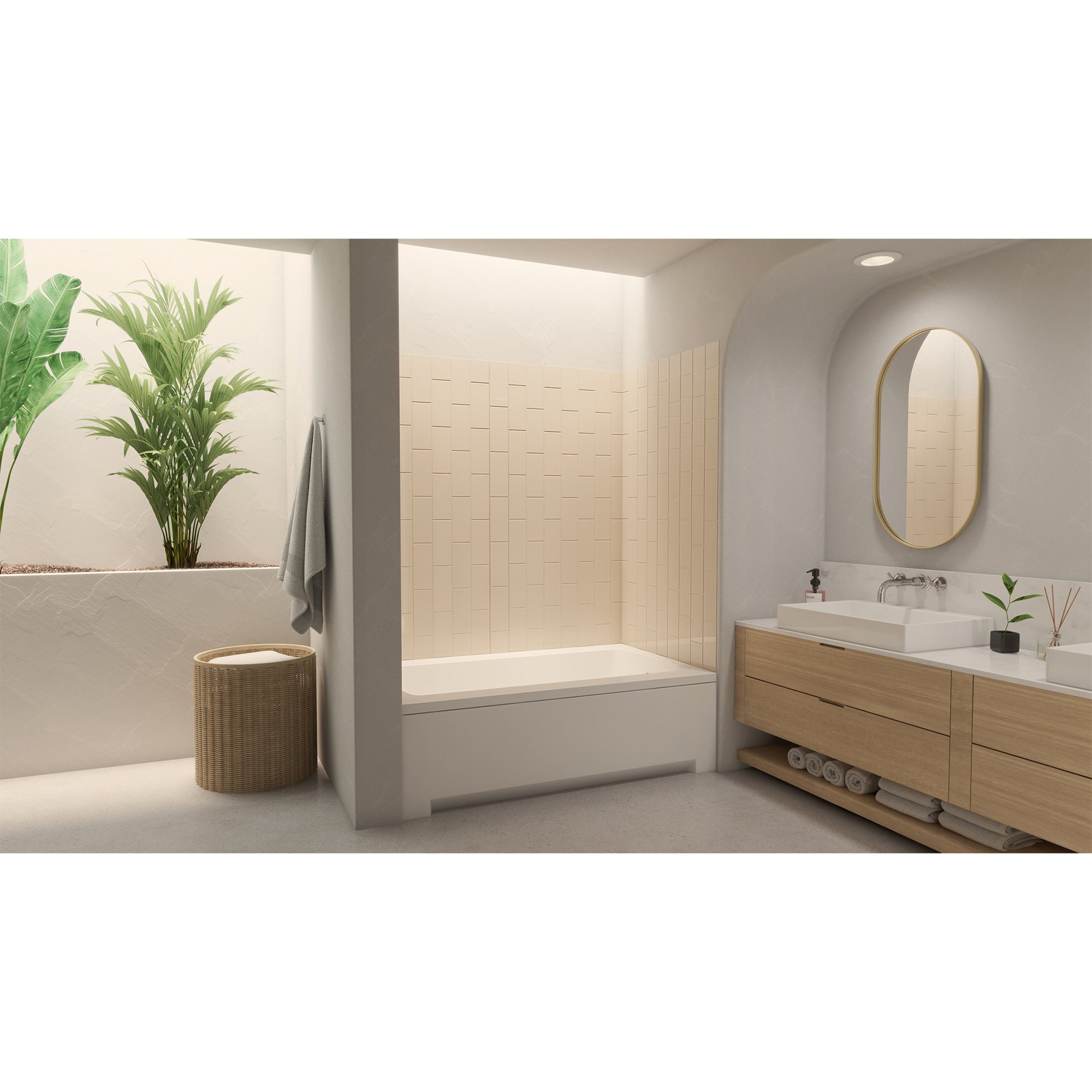 DreamLine QWALL-VS 56 - 60 inch W x 36 inch D x 62 inch H Acrylic Wall Kit