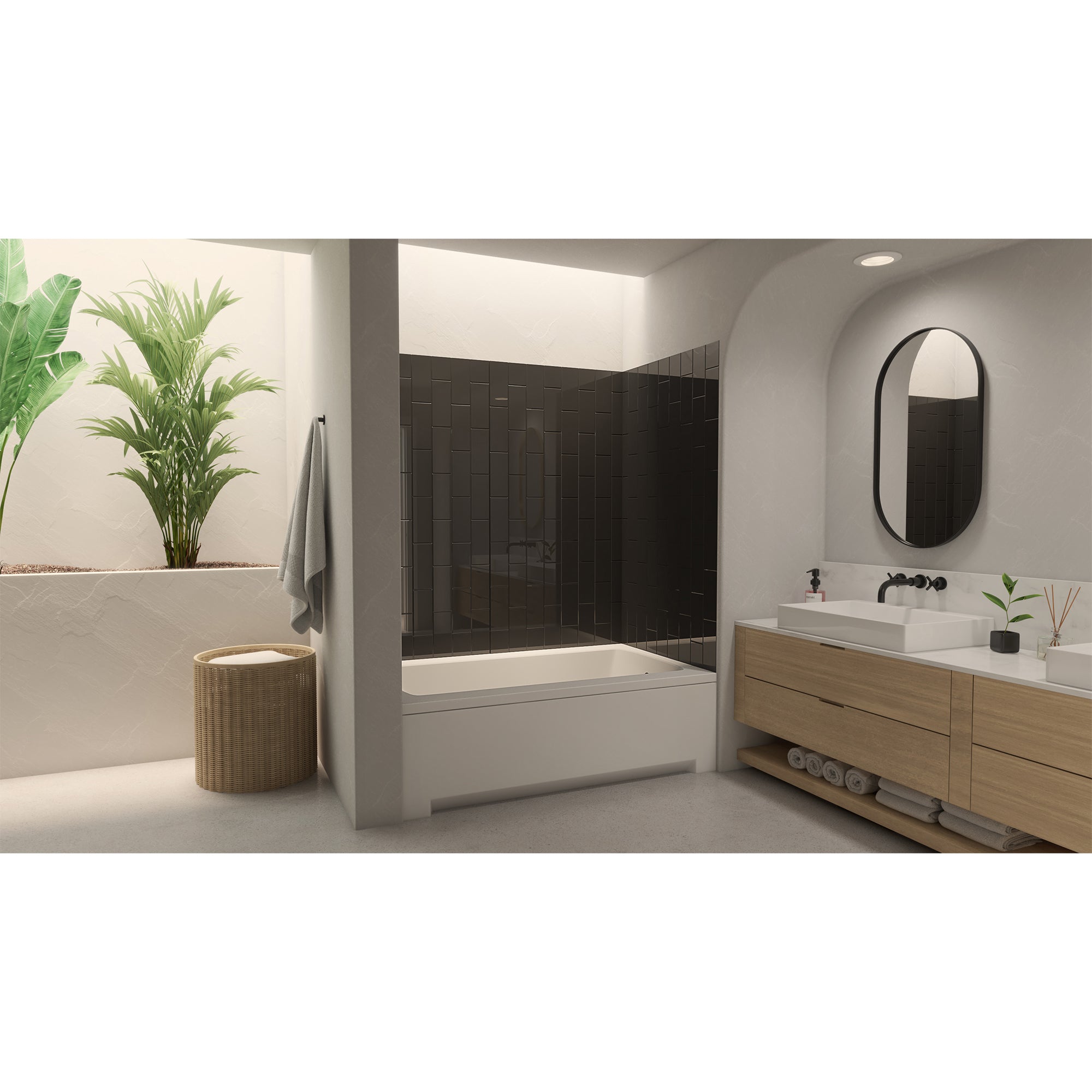 DreamLine QWALL-VS 56 - 60 inch W x 36 inch D x 62 inch H Acrylic Wall Kit