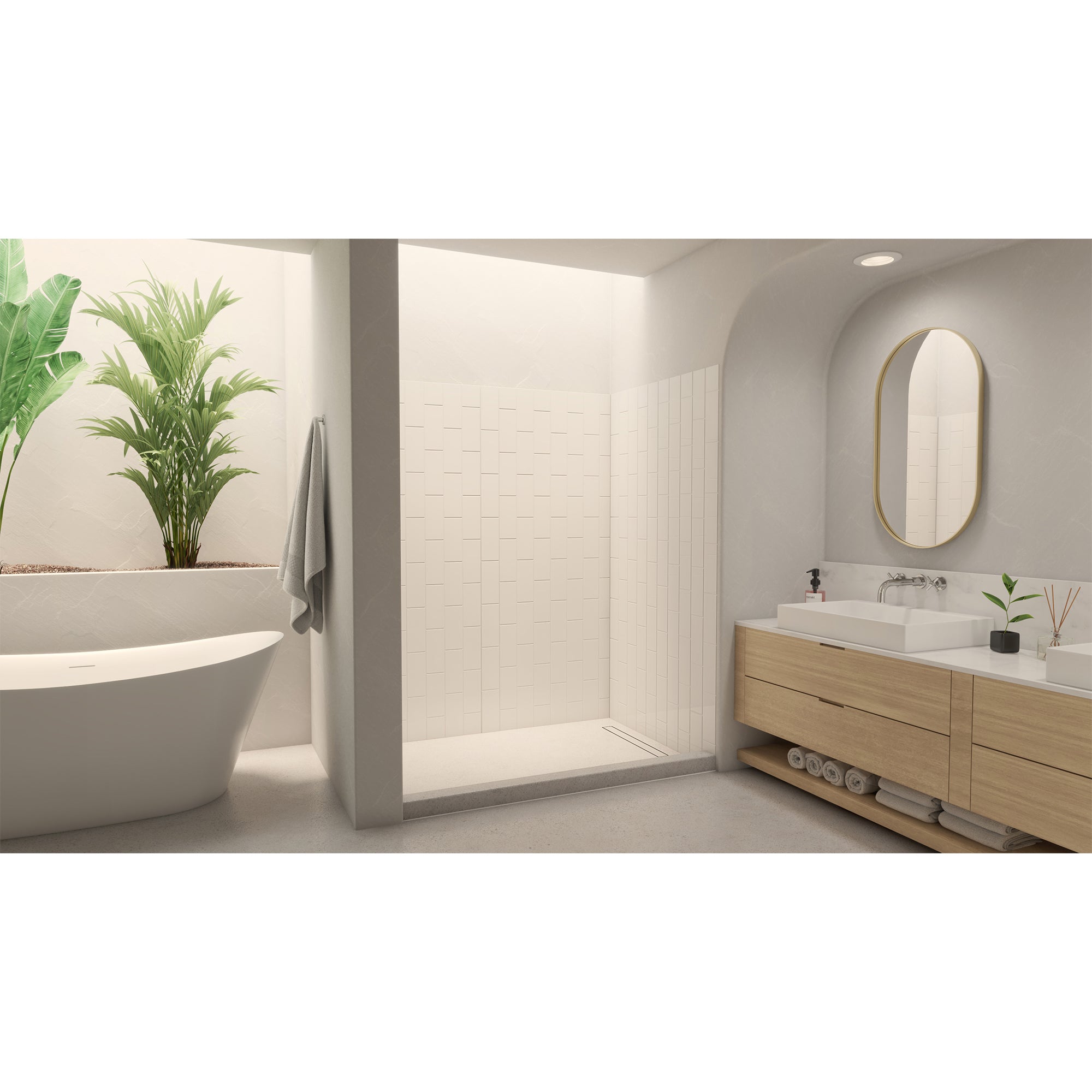 DreamLine QWALL-VS 56 - 60 inch W x 41 1/2 inch D x 76 inch H Acrylic Wall Kit