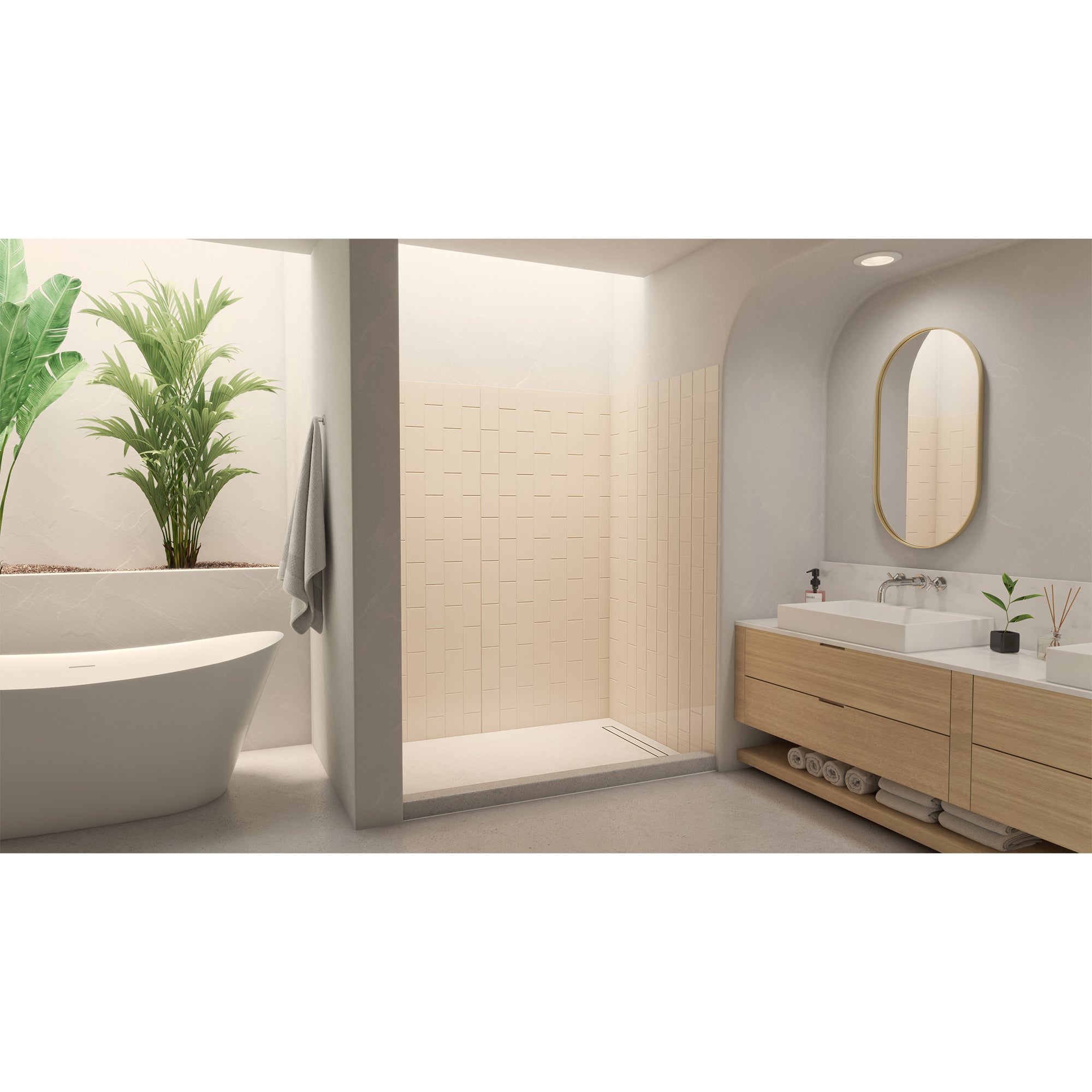 DreamLine QWALL-VS 56 - 60 inch W x 41 1/2 inch D x 76 inch H Acrylic Wall Kit
