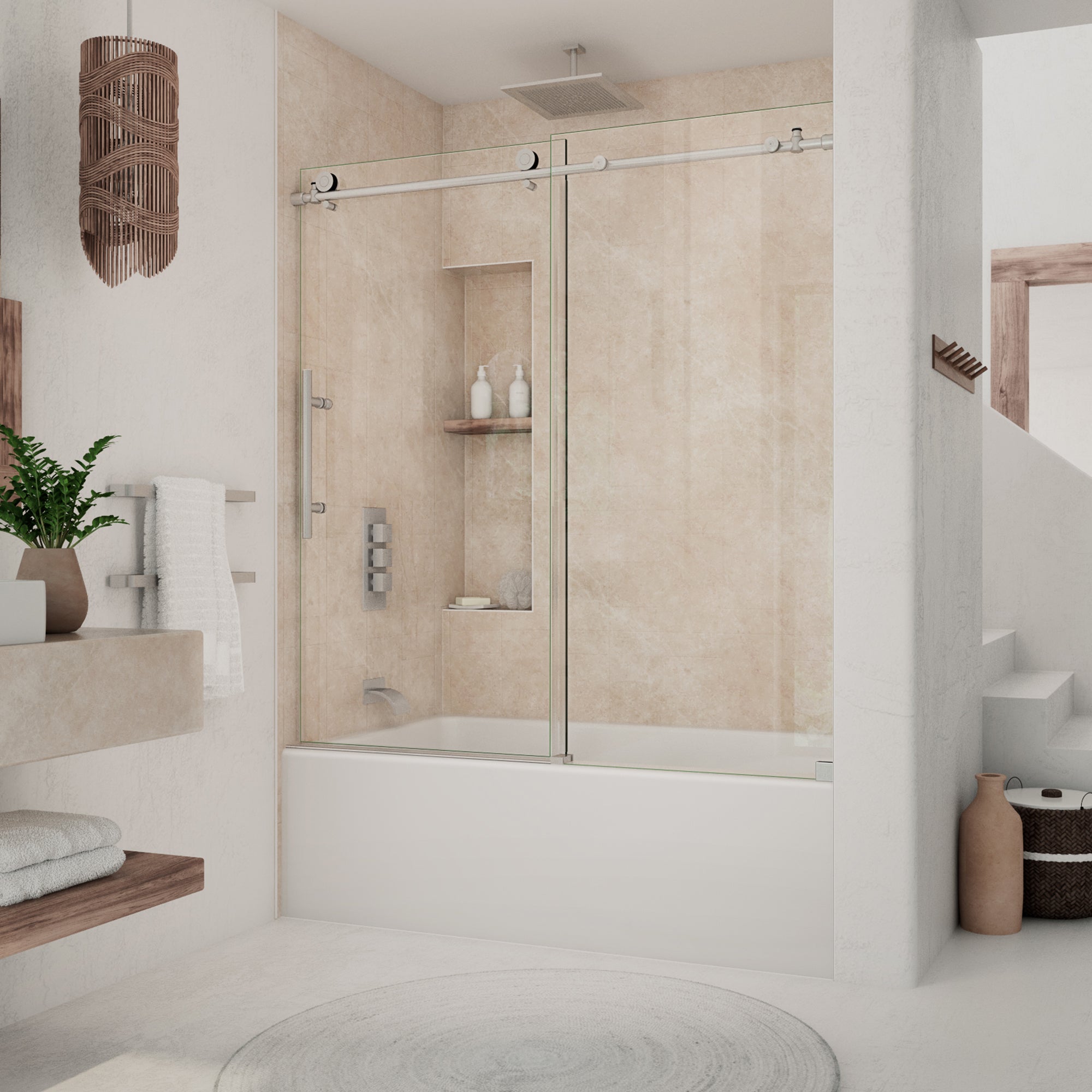 DreamLine Continuum 55-59 in. W x 62 in. H Sliding Tub Door