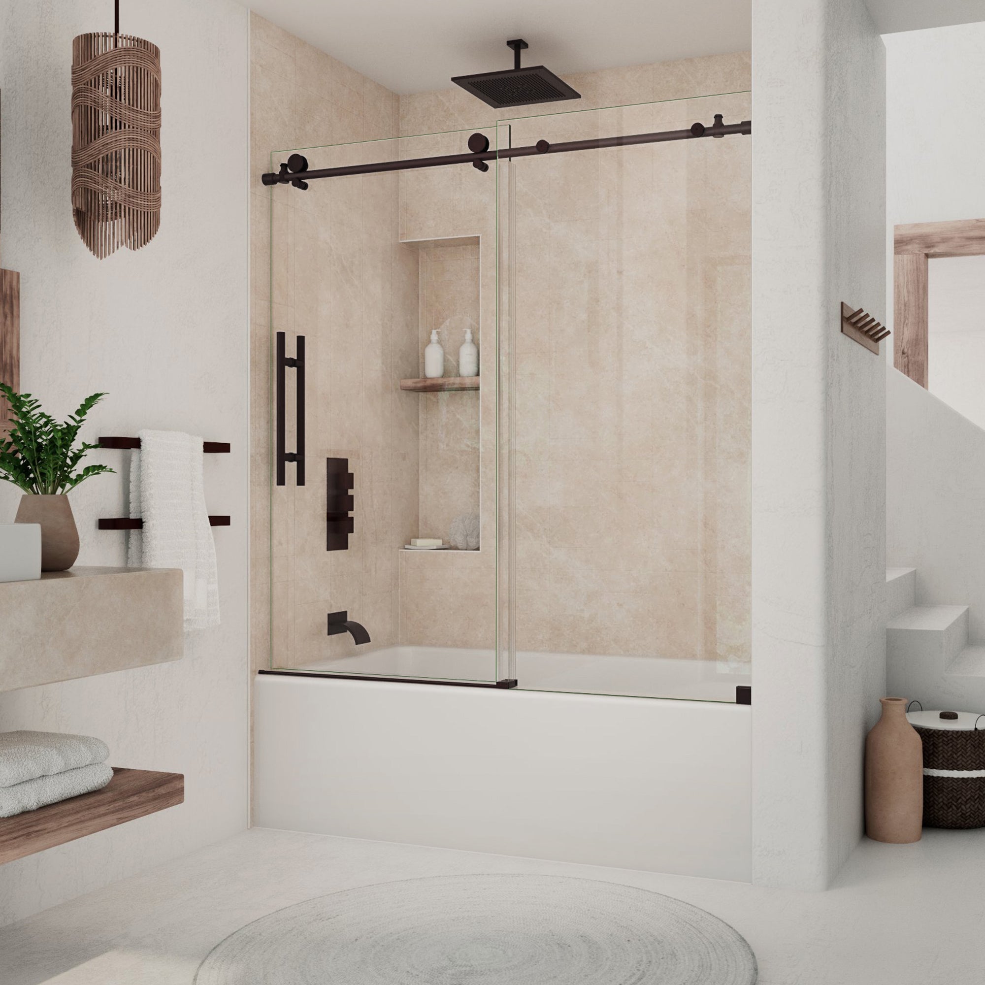 DreamLine Continuum 55-59 in. W x 62 in. H Sliding Tub Door