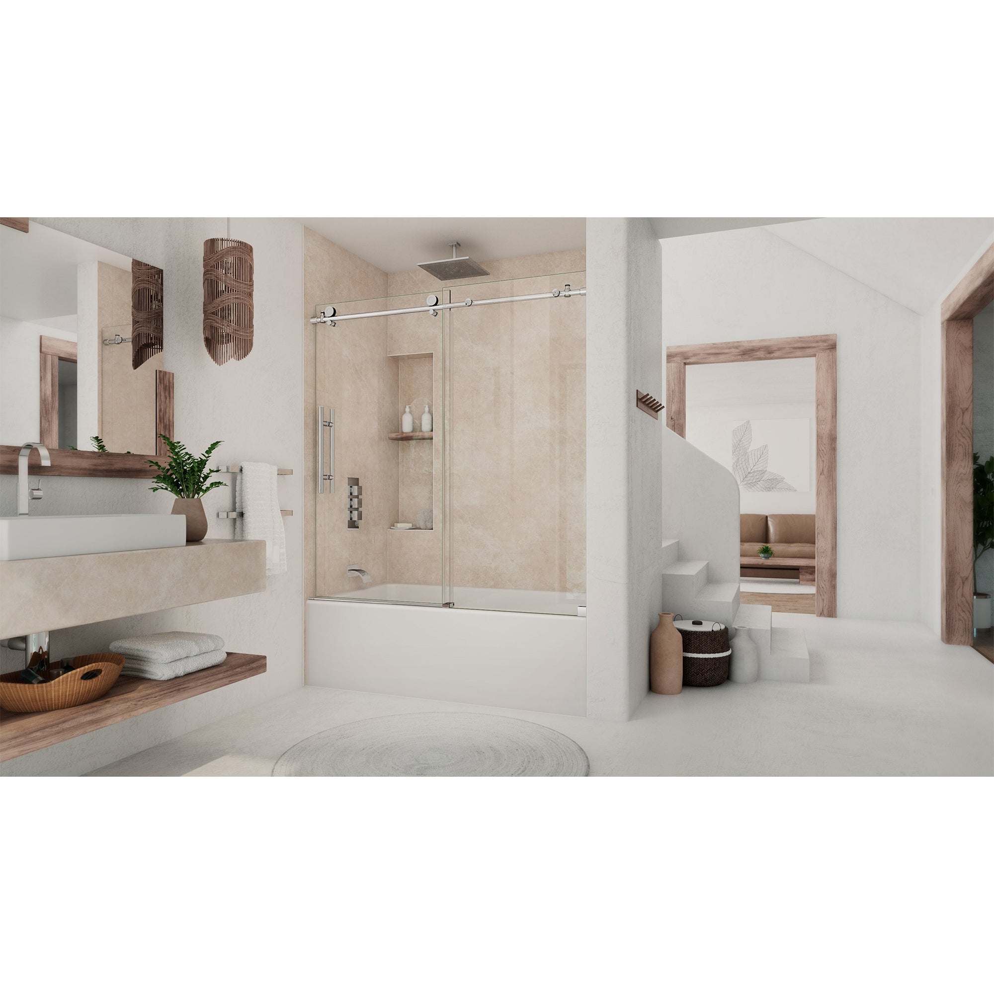 DreamLine Continuum 55-59 in. W x 62 in. H Sliding Tub Door