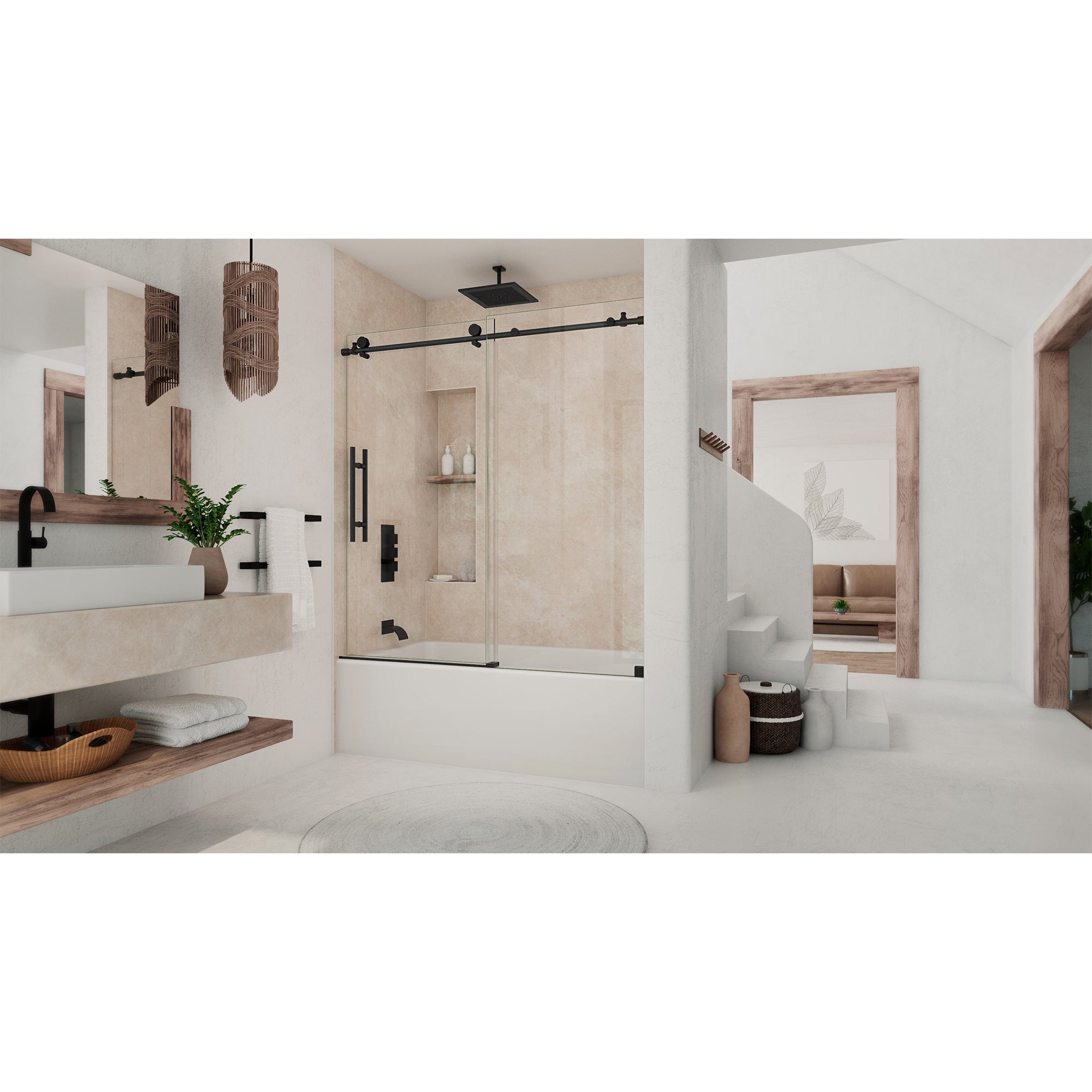 DreamLine Continuum 55-59 in. W x 62 in. H Sliding Tub Door
