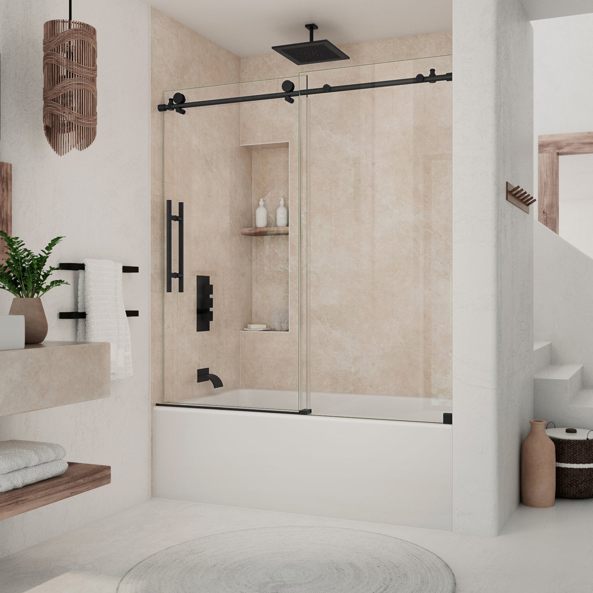 DreamLine Continuum 55-59 in. W x 62 in. H Sliding Tub Door