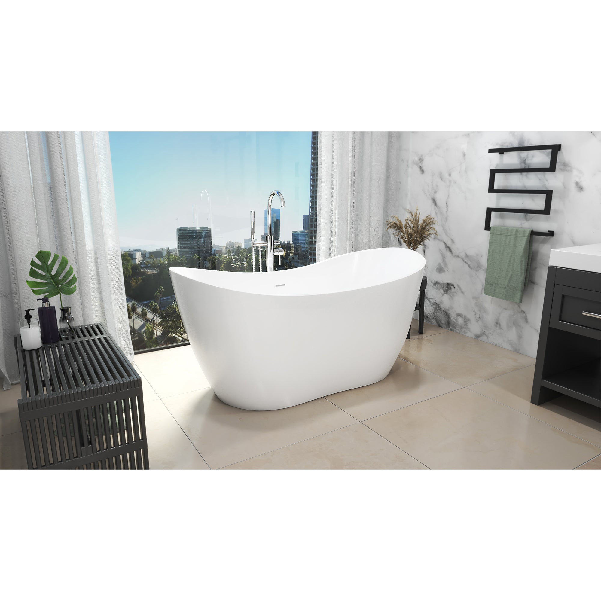 Nile 71 x 29-1/8 x 28-3/4 Freestanding Tub