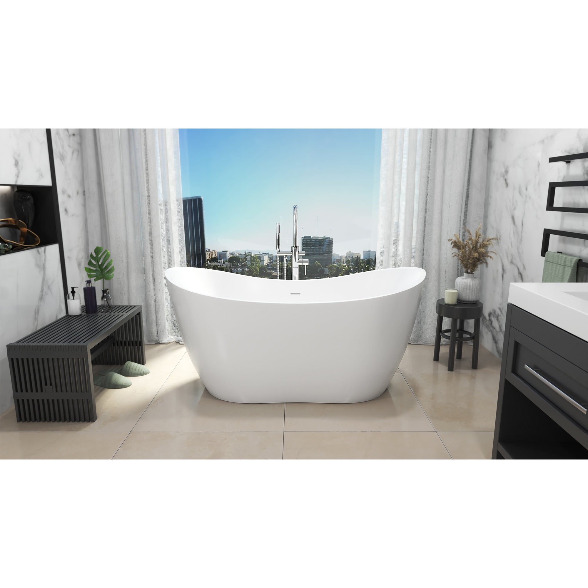 Nile 67 x 28-3/8 x 28-3/8 Freestanding Tub
