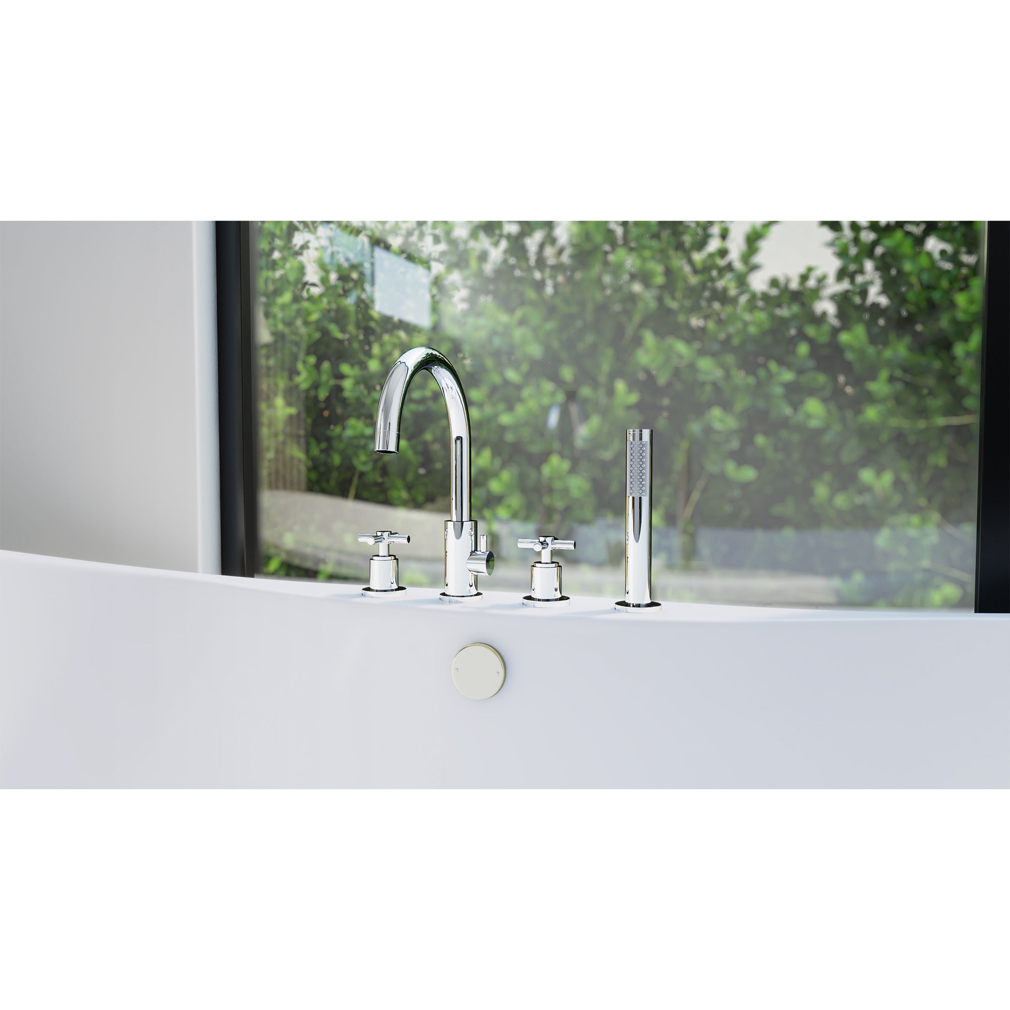 DreamLine Atlantic 12" x 8" Tub Faucet w/Handshower