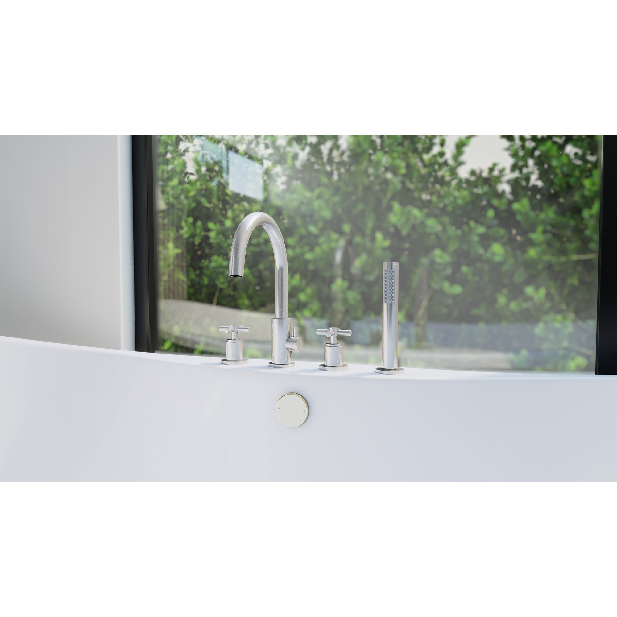 DreamLine Atlantic 12" x 8" Tub Faucet w/Handshower