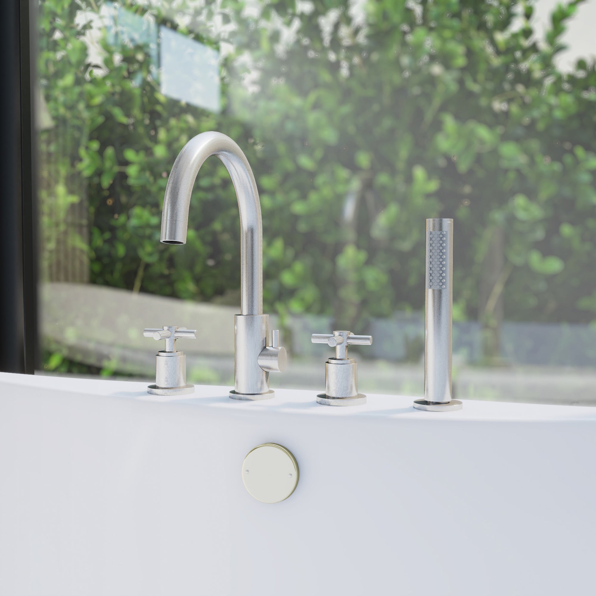 DreamLine Atlantic 12" x 8" Tub Faucet w/Handshower