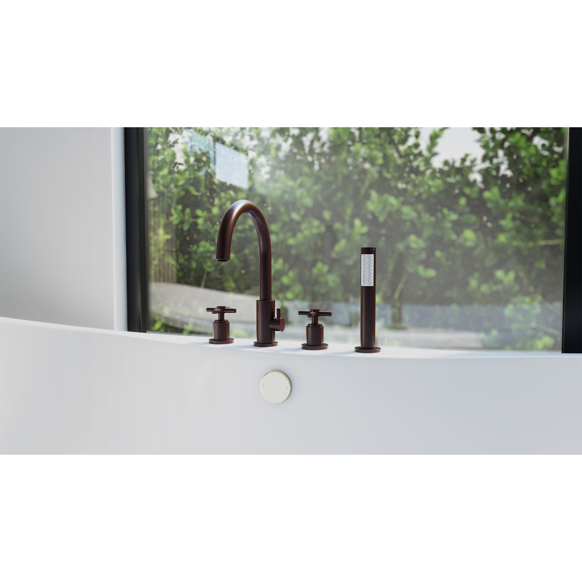 DreamLine Atlantic 12" x 8" Tub Faucet w/Handshower