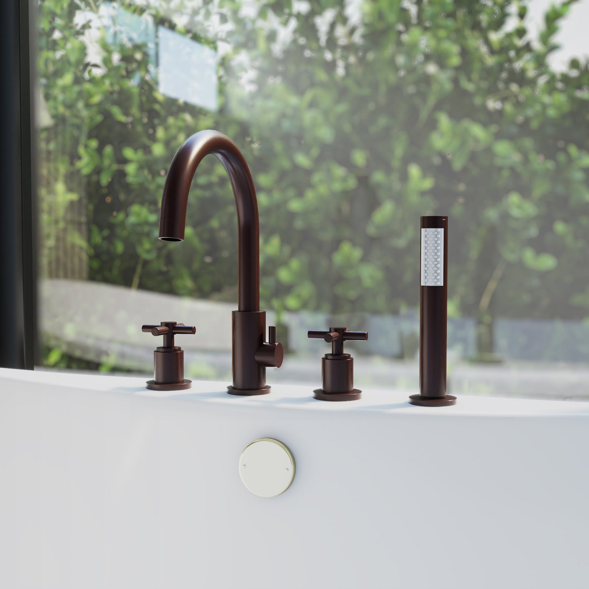 DreamLine Atlantic 12" x 8" Tub Faucet w/Handshower