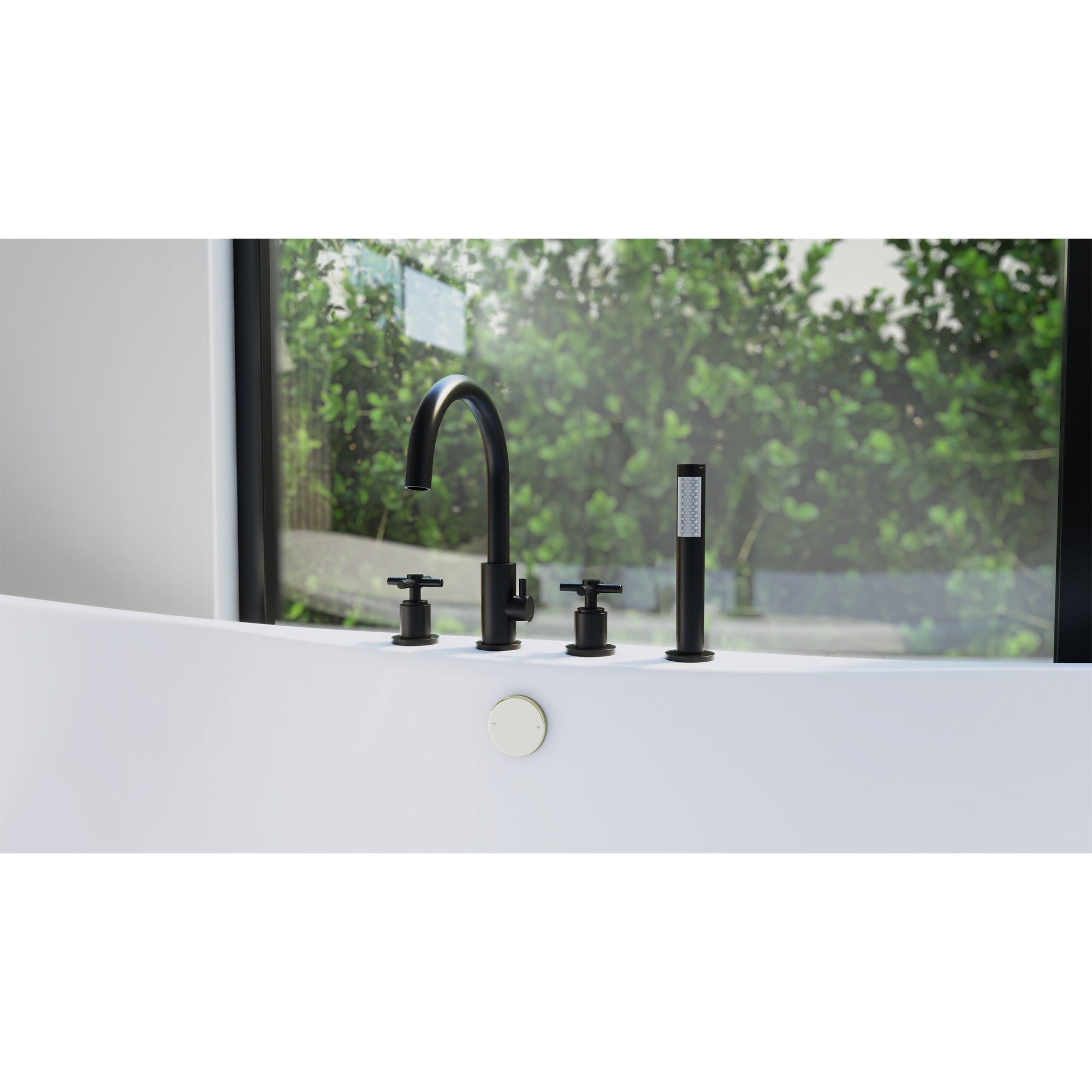 DreamLine Atlantic 12" x 8" Tub Faucet w/Handshower